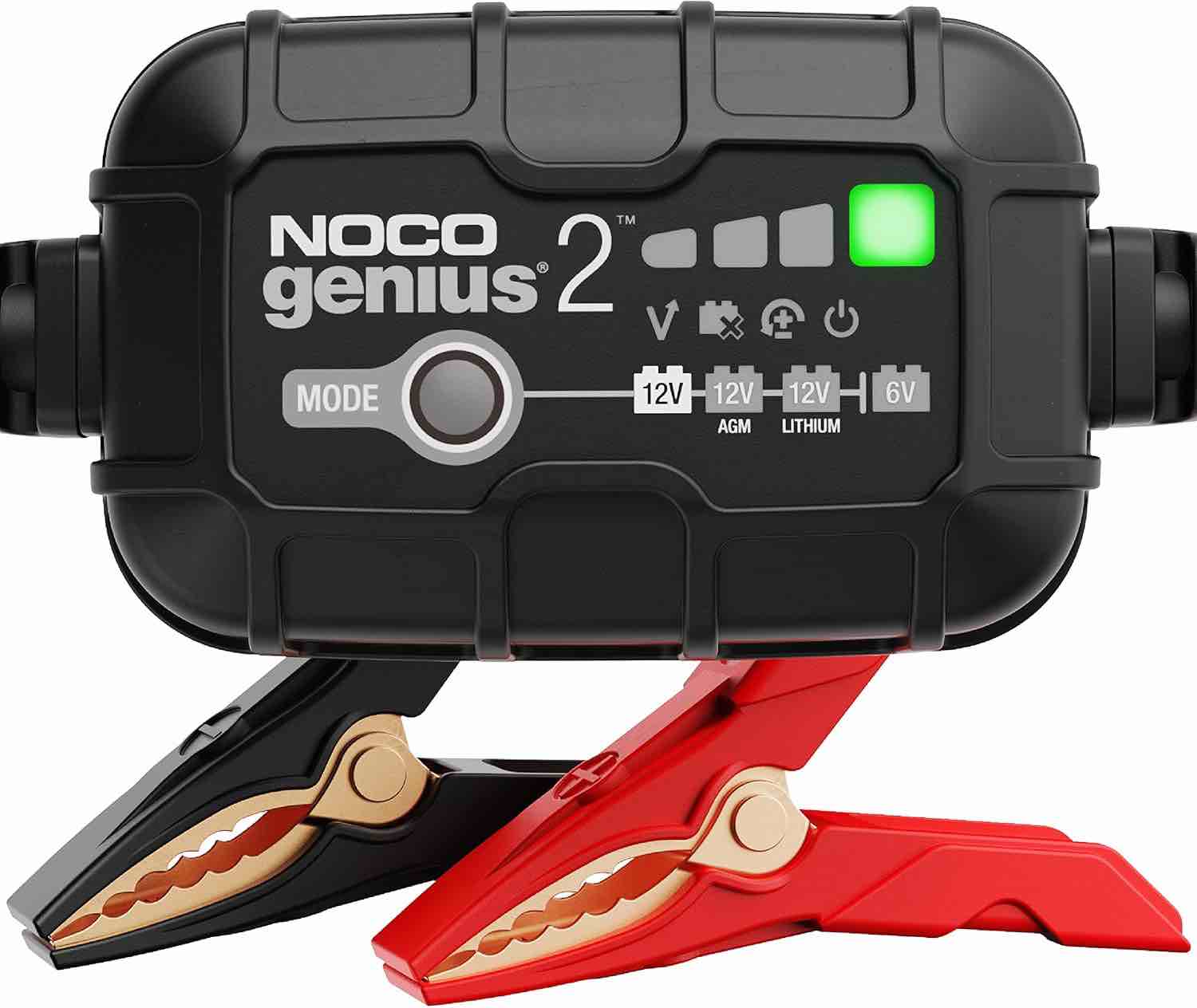 Noco genius 2 battery charger NOCO GENIUS2: 2A 6V/12V Smart Battery Charger – Automatic Maintainer, Trickle Charger & Desulfator with Overcharge Protection & Temperature