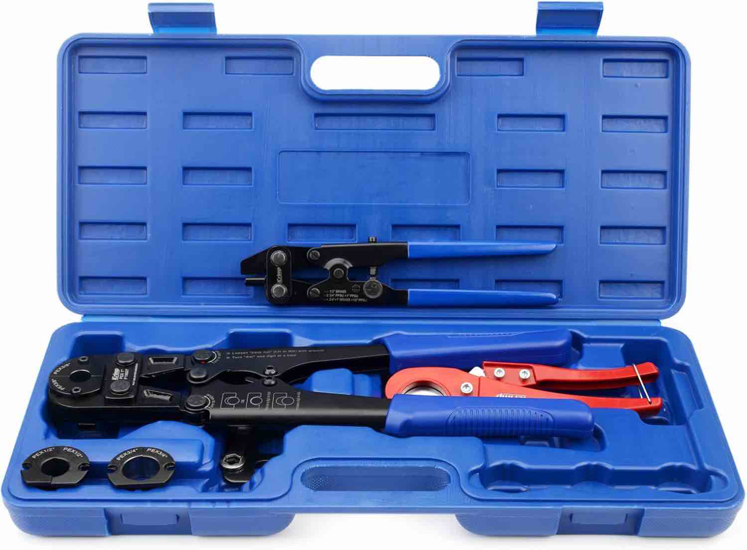  iCrimp F1807 Copper Ring Crimping Tool Kit for 3/8,1/2,3/4,1-inch- Free Removal Tool& Pex Pipe Cutter&Gauge- For All US F1807 Standards