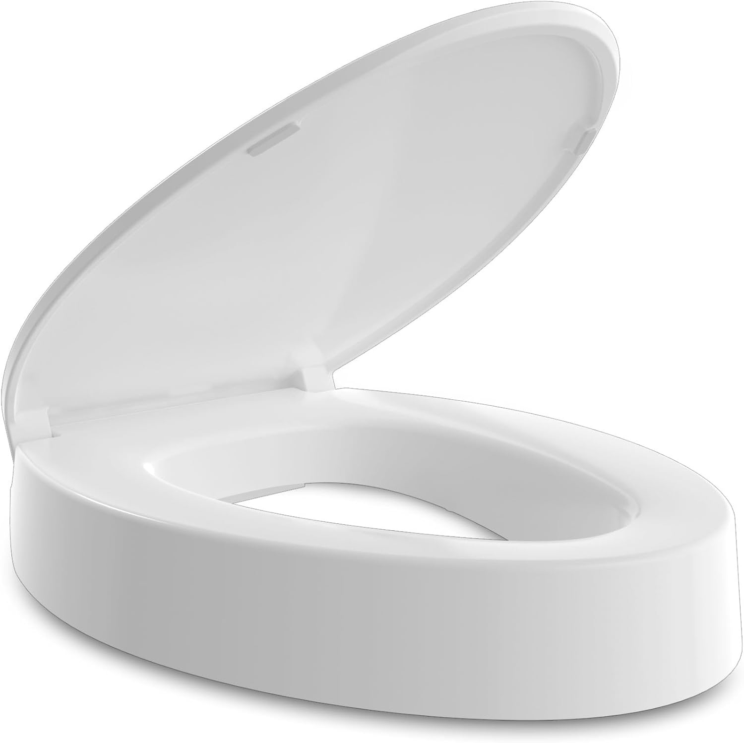 Raised elongated toilet seat white