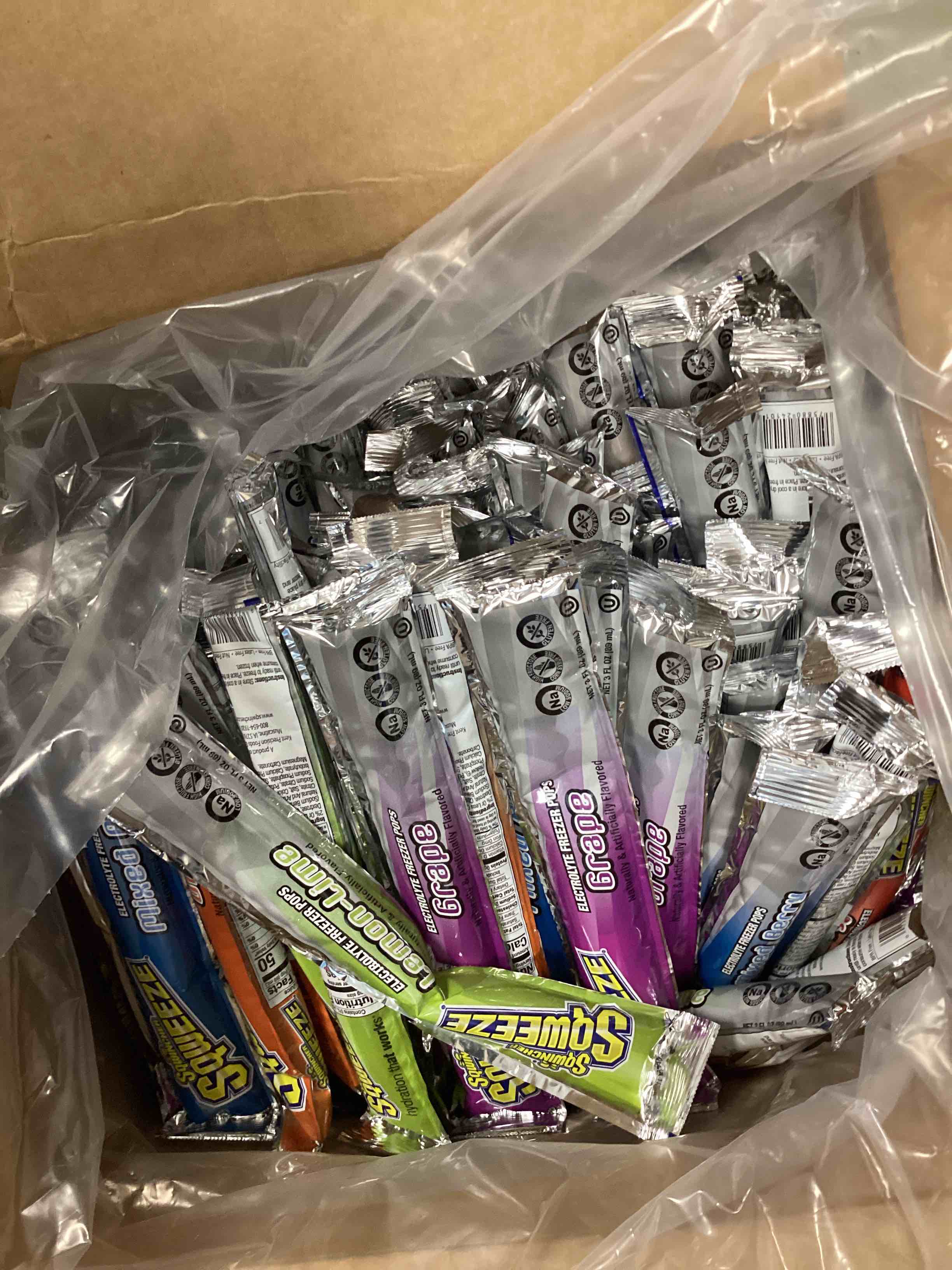 SQW159200201 3 oz Squeeze Assorted Flavors Freeze Pops 150 count 
