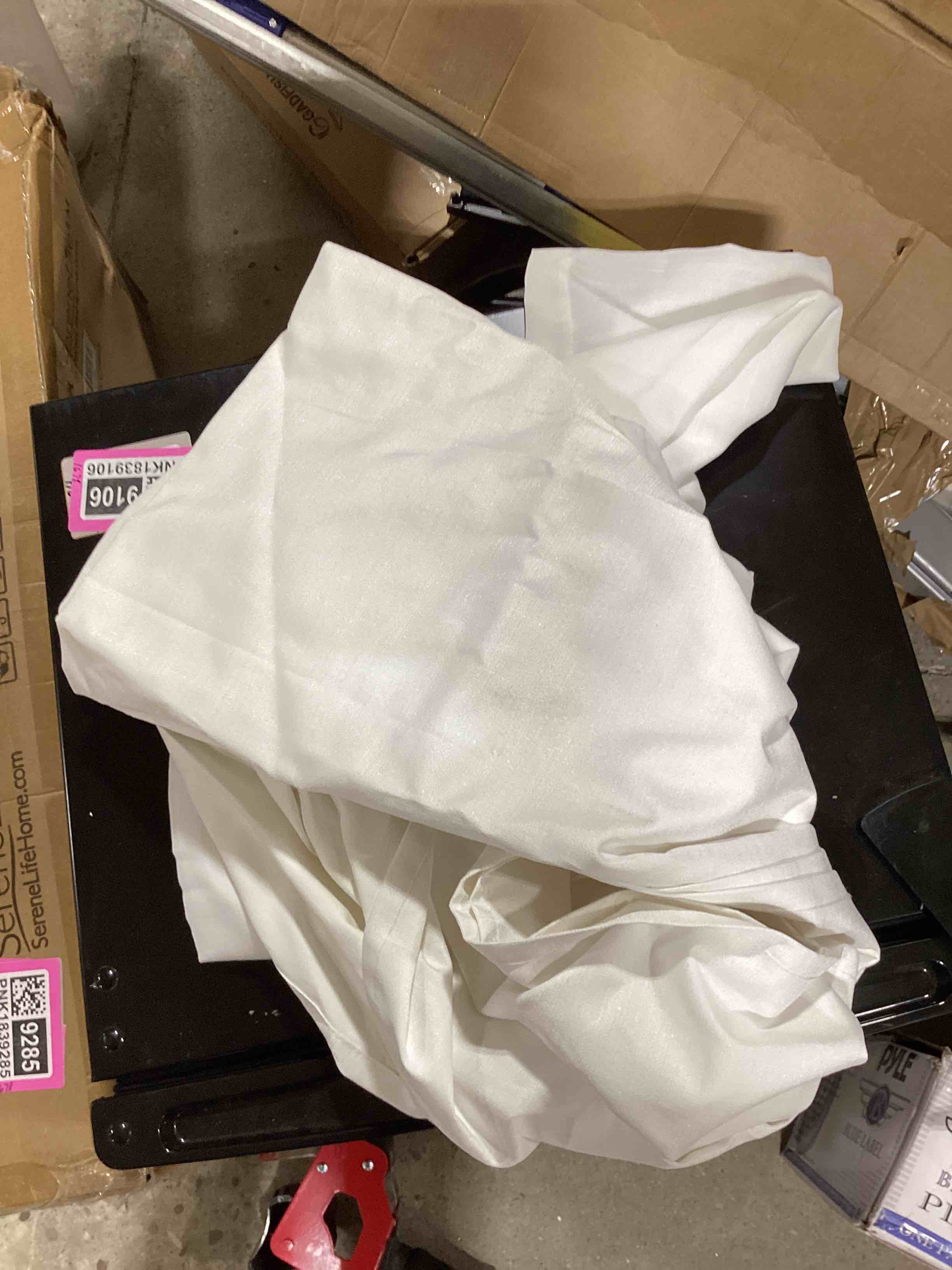 white curtains 