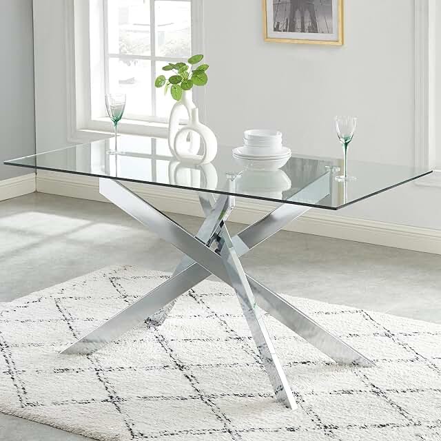 rectangular dinning table W1311P184641glass