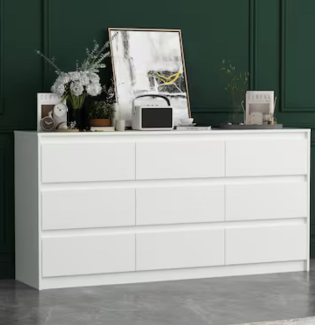 FUFU&GAGA White 9-Drawer Standard Dresser