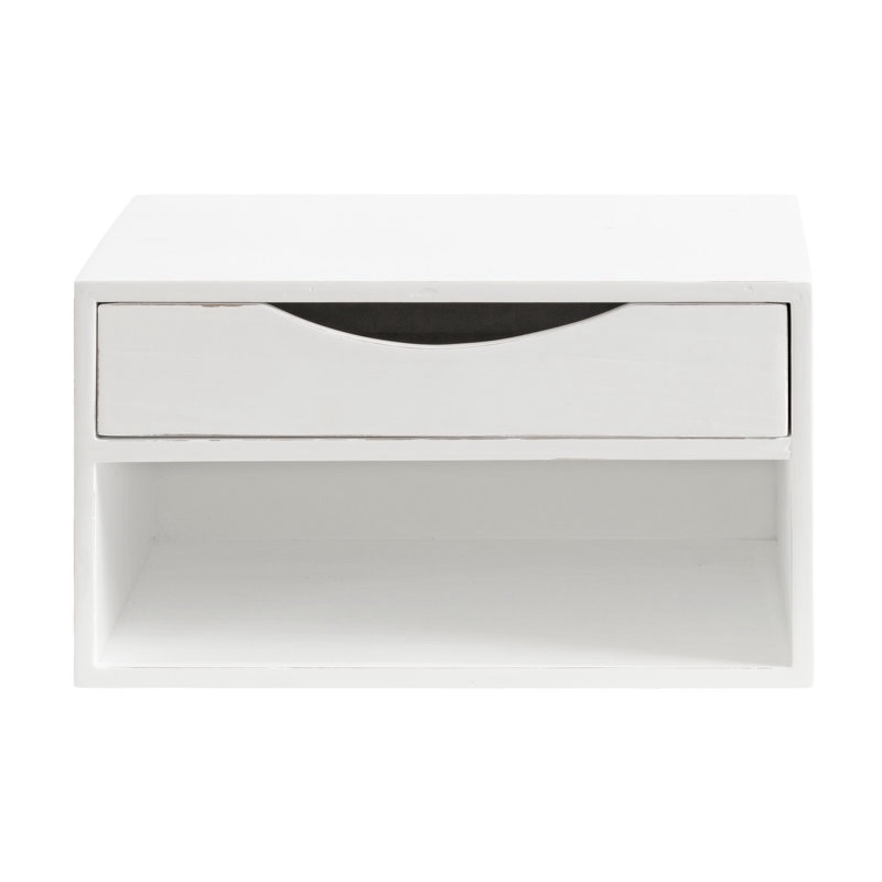 Adeana Poplar Floating Shelf with Drawer