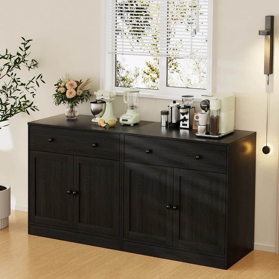 71'' Kitchen Pantry With Bookcases, Farmhouse Wall Unit Tv Stand For Tvs Up To 75" (1 Box)