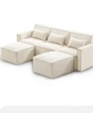 ( incomplete)JULY'S SONG Sectional Couch,Modern Modular Sofa,Fabric U-Shaped Couch,Modern 3-Seat Cloud Couch with Reversible Chaise for Living Room,Apartment,Small Space,Boucle White