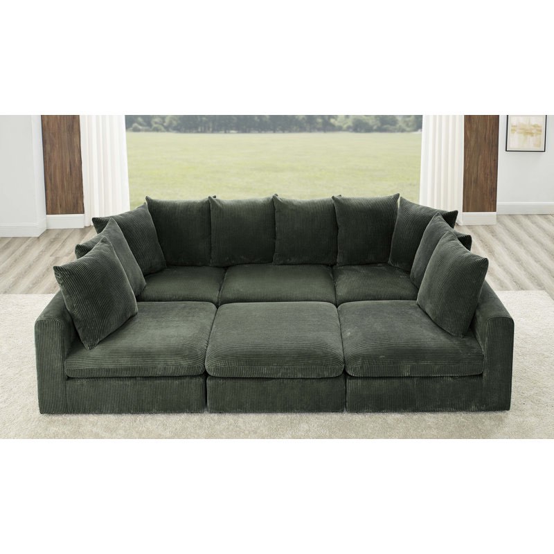 ( incomplete )elandina 6 - Piece Corduroy Sectional