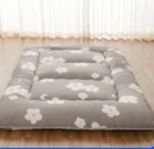 Zelladorra Japanese Floor Mattress, Futon Mattress with Portable Storage Bag, Roll Up Mattress Thick Tatami Mattress Suitable for Camping, Guest Room, Grey Cotton, Queen