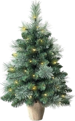 24 Inch Mini Christmas Tree with Hanging Ornaments, 2FT Artificial Christmas Tree Table Top Small Christmas Tree, Tabletop Desk Xmas Tree for Home, Office Decoration