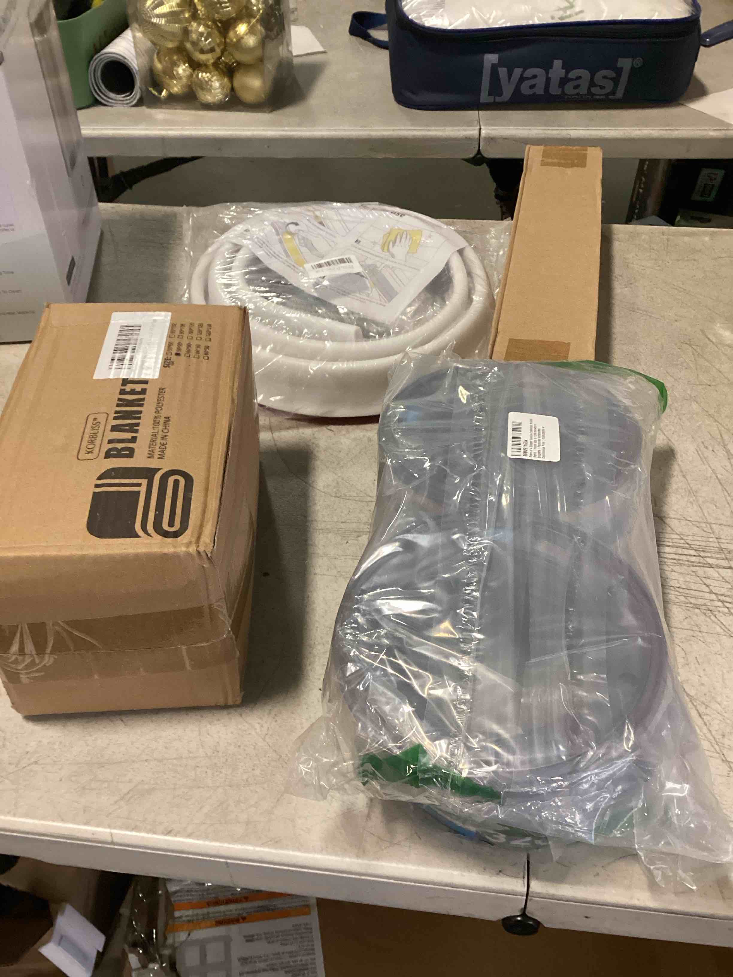 Assorted Lot Of 4 Including / Self Adhesive Shower Splash Guard Shower Water Blocker for Bathtu, Korblass home fleece, pack 4 diaper genie essentials, etc