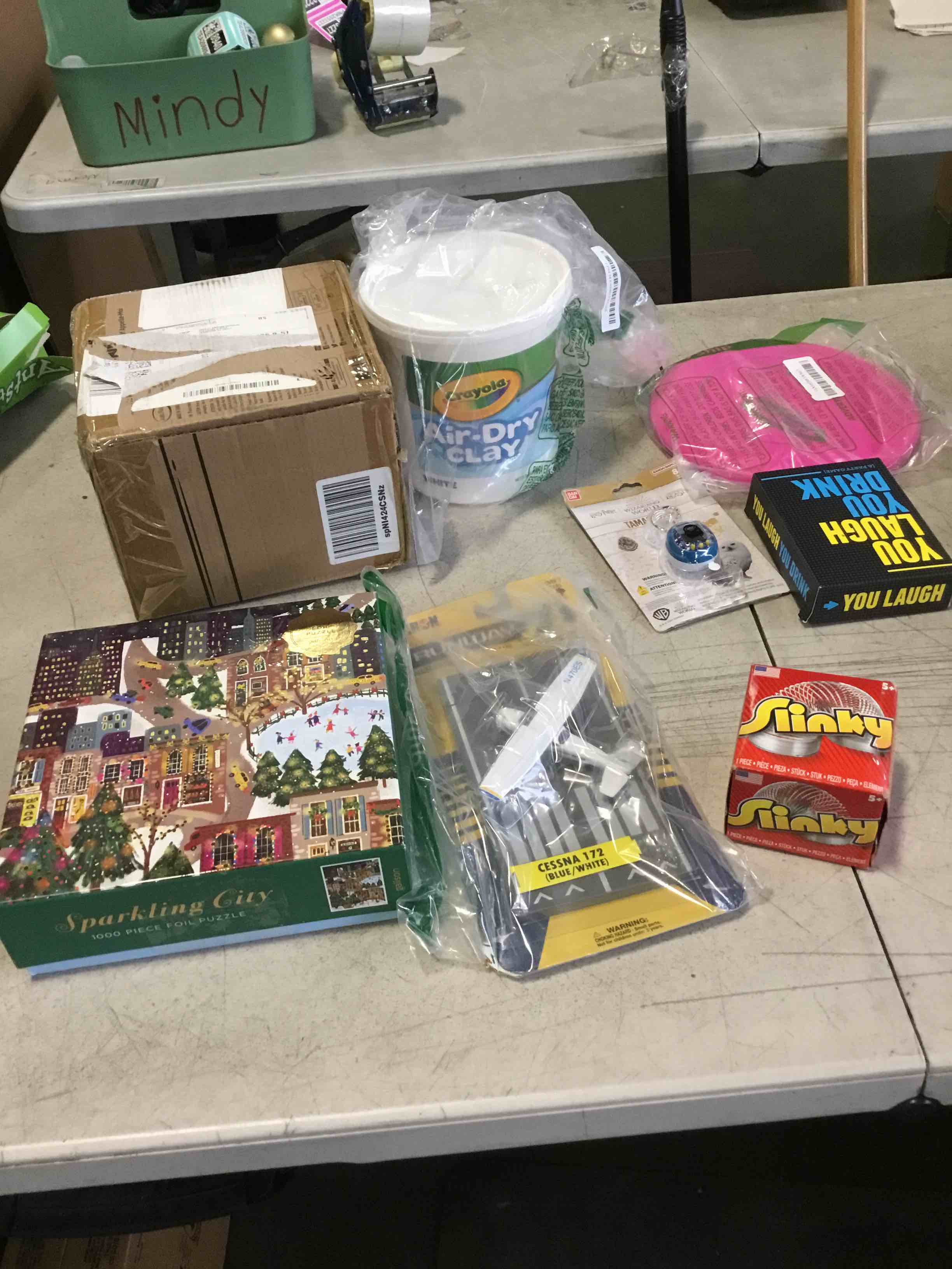  assortment of toys for kids boys and girls  of different ages that includes INCOHEARENT, MAIN STREET VILLAGE 1000 piece, CHARLES WYSHOCKI AND MORE