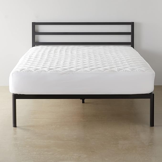Amazon Basics Hypoallergenic Quilted Mattress Topper Pad, Cover 18 Inches Deep, Full, White