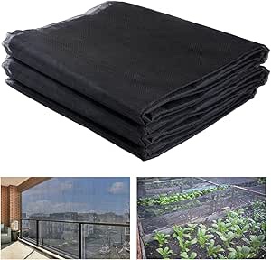 Stronger Garden Mesh Netting - 20 x 10 ft PPT Nano Mosquito Netting Screen, Bird Net Barrier for Outdoor Plants Vegetables Patios Balconies Terraces, Shading Rate 33% (Black)