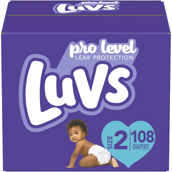 Luvs Pro Level Leak Protection Diapers Big Pack - Size 2 - 108ct