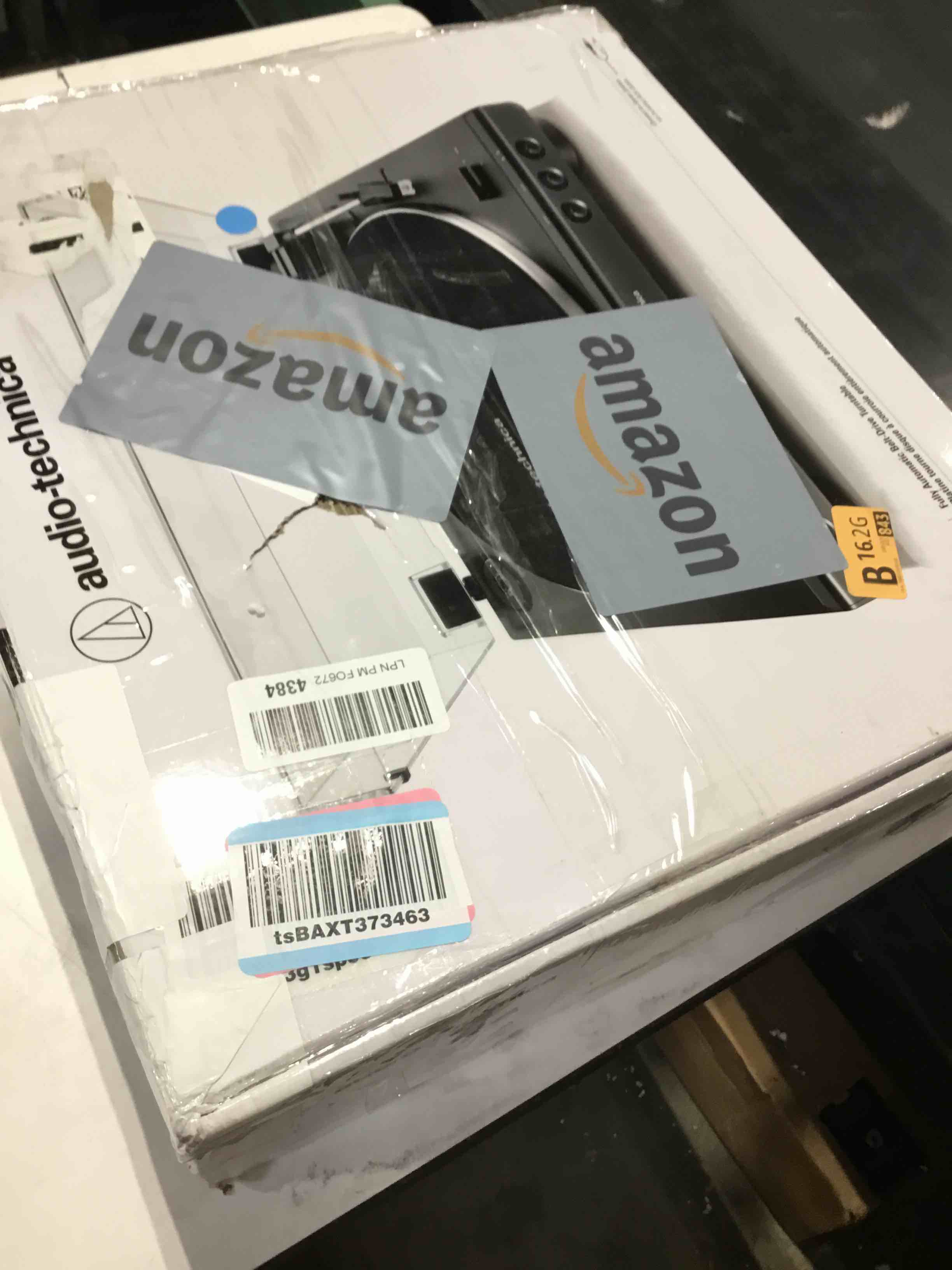 Condition photo showing As Is for Audio-Technica AT-LP60X-BK Fully Automatic Belt-Drive Stereo Turntable, Black, Hi-Fi, 2 Speed, Dust Cover, Anti-Resonance, Die-Cast Aluminum Platter Black Wired Turntable