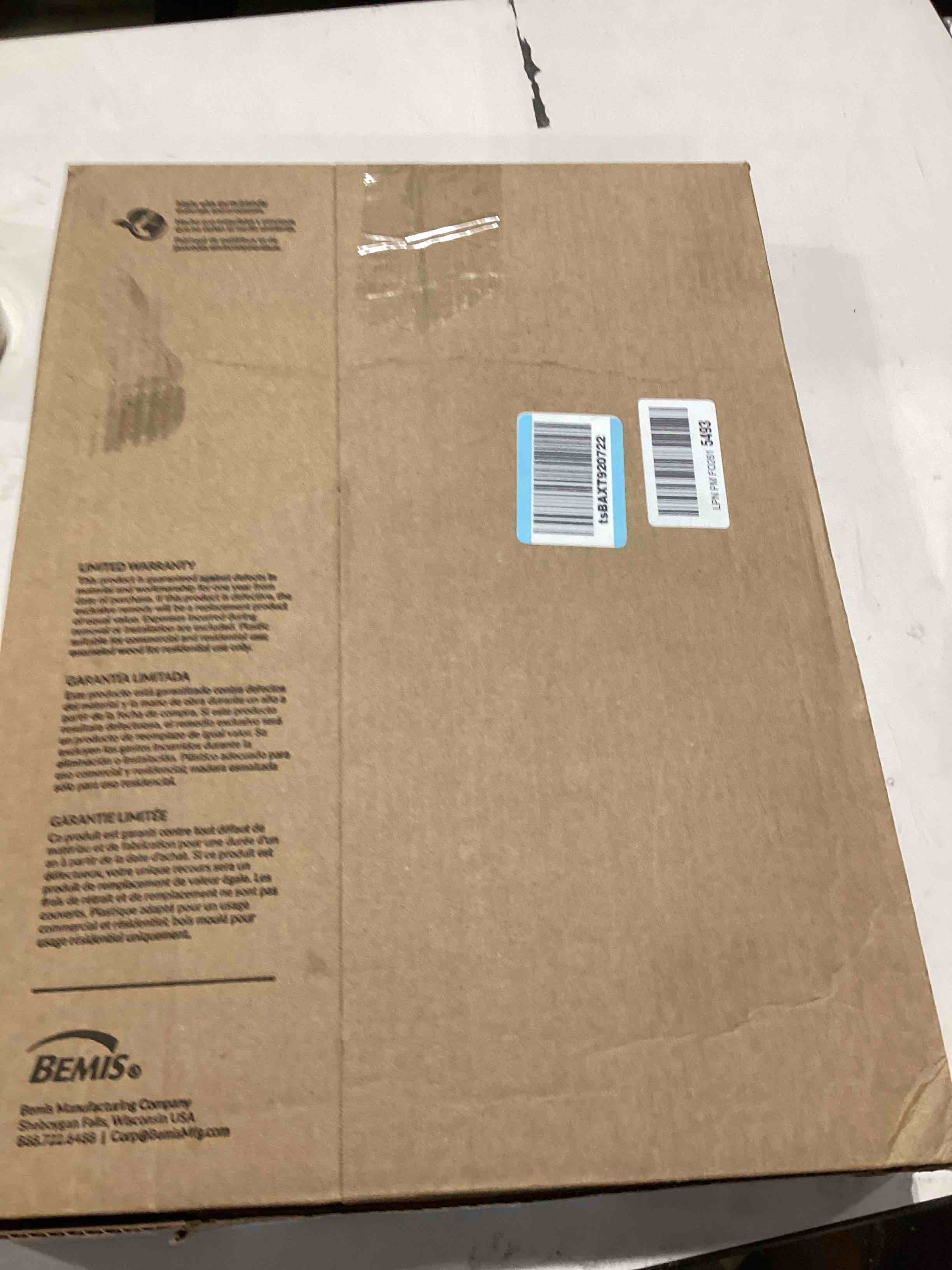Condition photo showing As Is for bemis 1500ec 346 1500ec-346, 1 pack elongated, biscuit/linen biscuit elongated