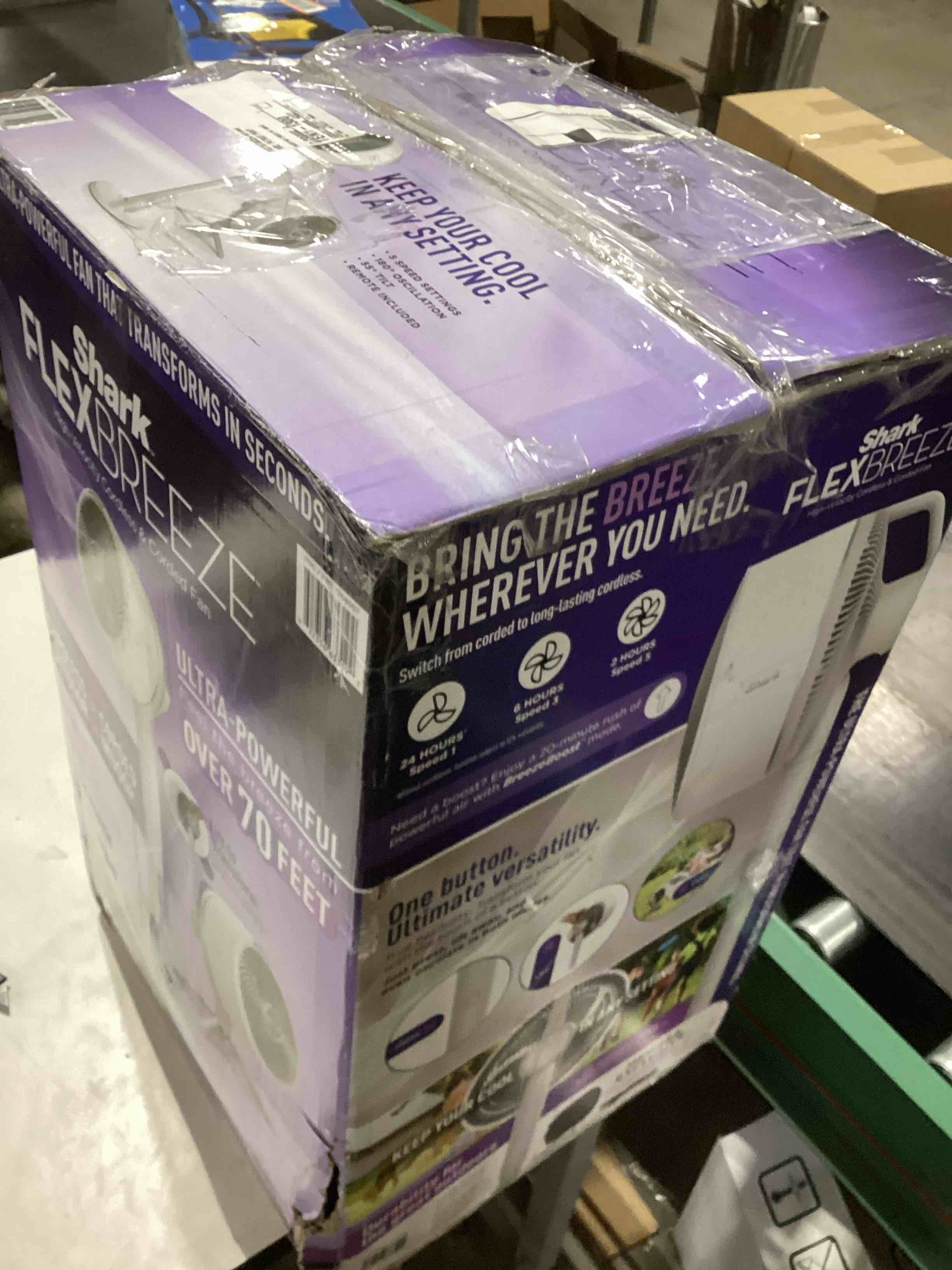 Condition photo showing As Is for Shark FlexBreeze Pro Mist Fan — Indoor & Outdoor, Integrated Misting, Pedestal to Tabletop, Corded or Cordless, Up to 24-Hr Battery, Oscillating, Charcoal Grey, FA302 (2025 Release) FlexBreeze ProMist(Portable Tank)-Grey