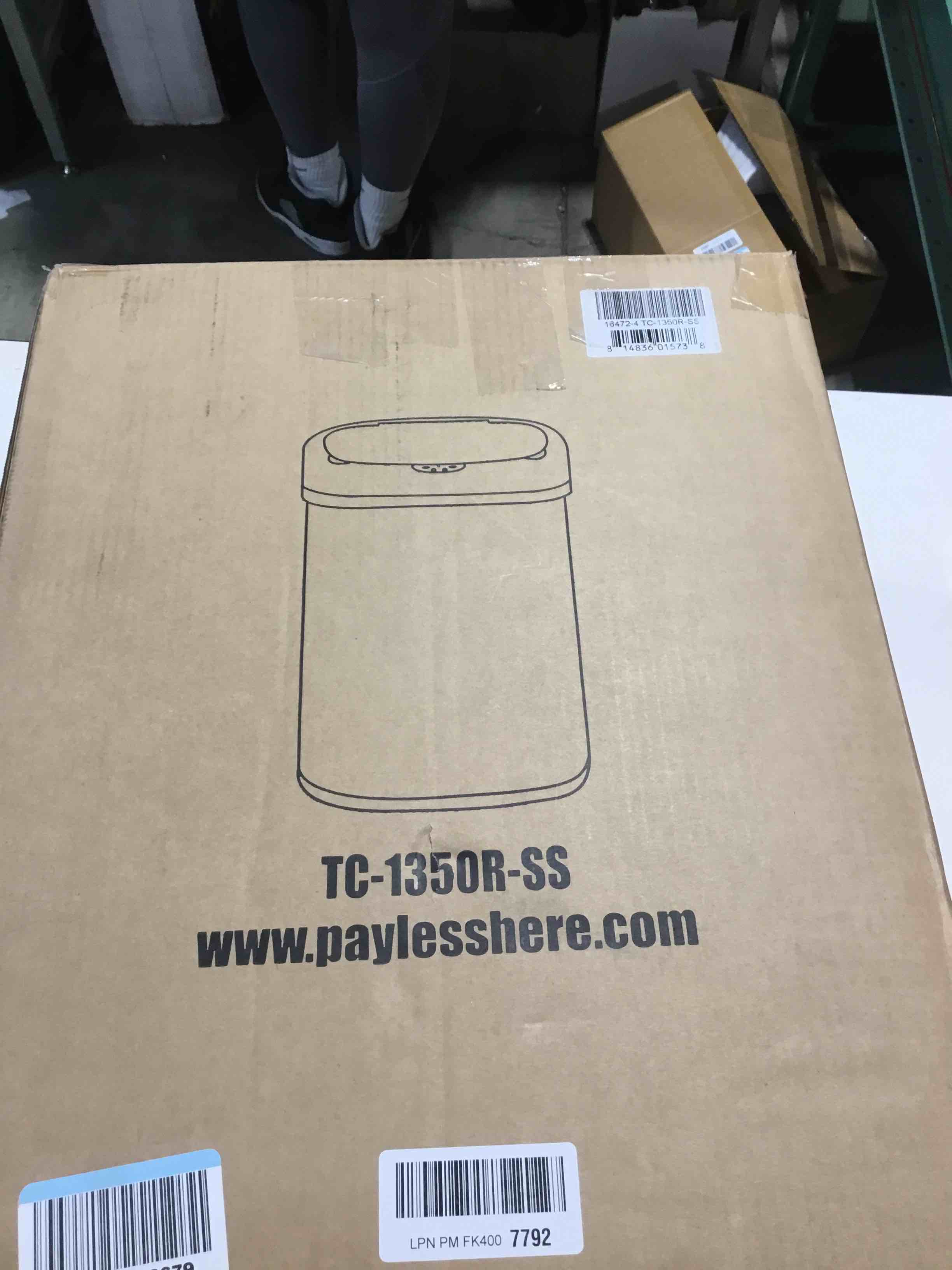 Condition photo showing Good Condition for BestOffice | 13 Gallon Trash Can with Lid | Automatic Touchless Garbage Can | Odor Control | Modern Oval Design | Easy to Clean | Stainless Steel | Fits Any Kitchen, Bathroom, Office or Home Stainless Steel Stainless Steel