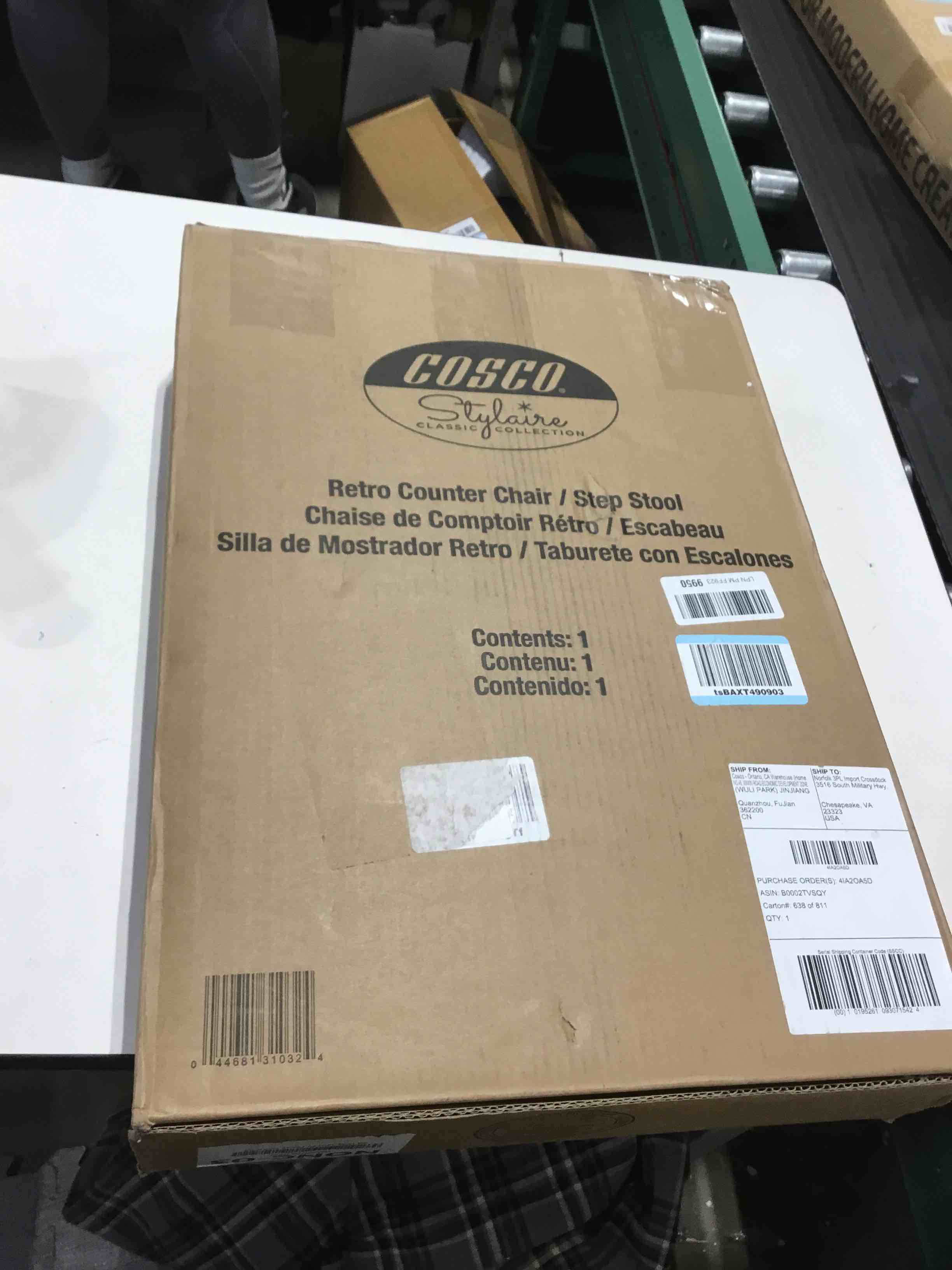 Condition photo showing Good Condition for COSCO Stylaire Retro Chair + Step Stool with Flip-Up Vinyl Seat, White Flip Up Seat White