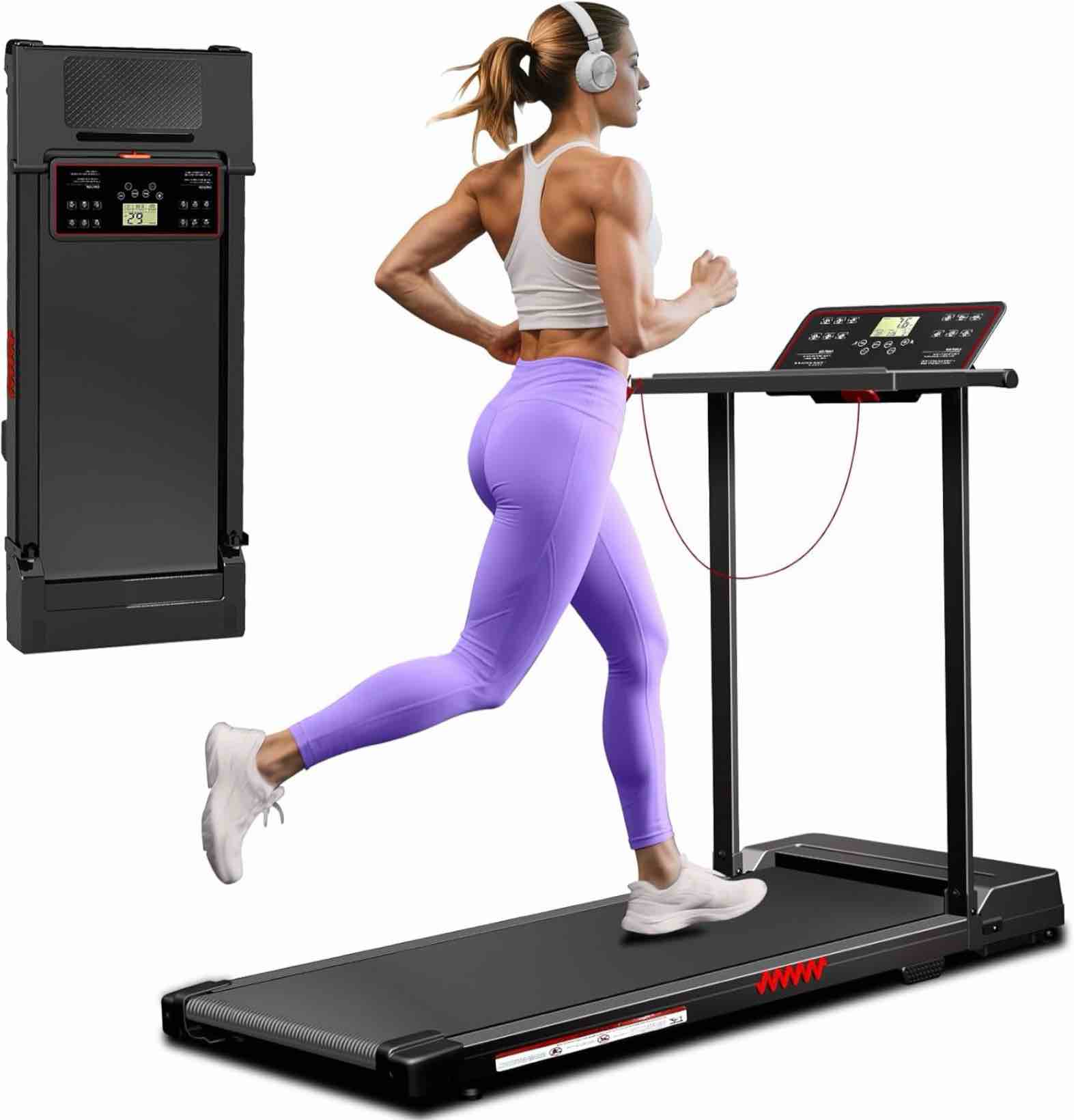 Treadmill for Home, Walking Pad with Handle Bar. 2 in 1 Walking Pad Treadmill 300+ lb Capacity, Comp