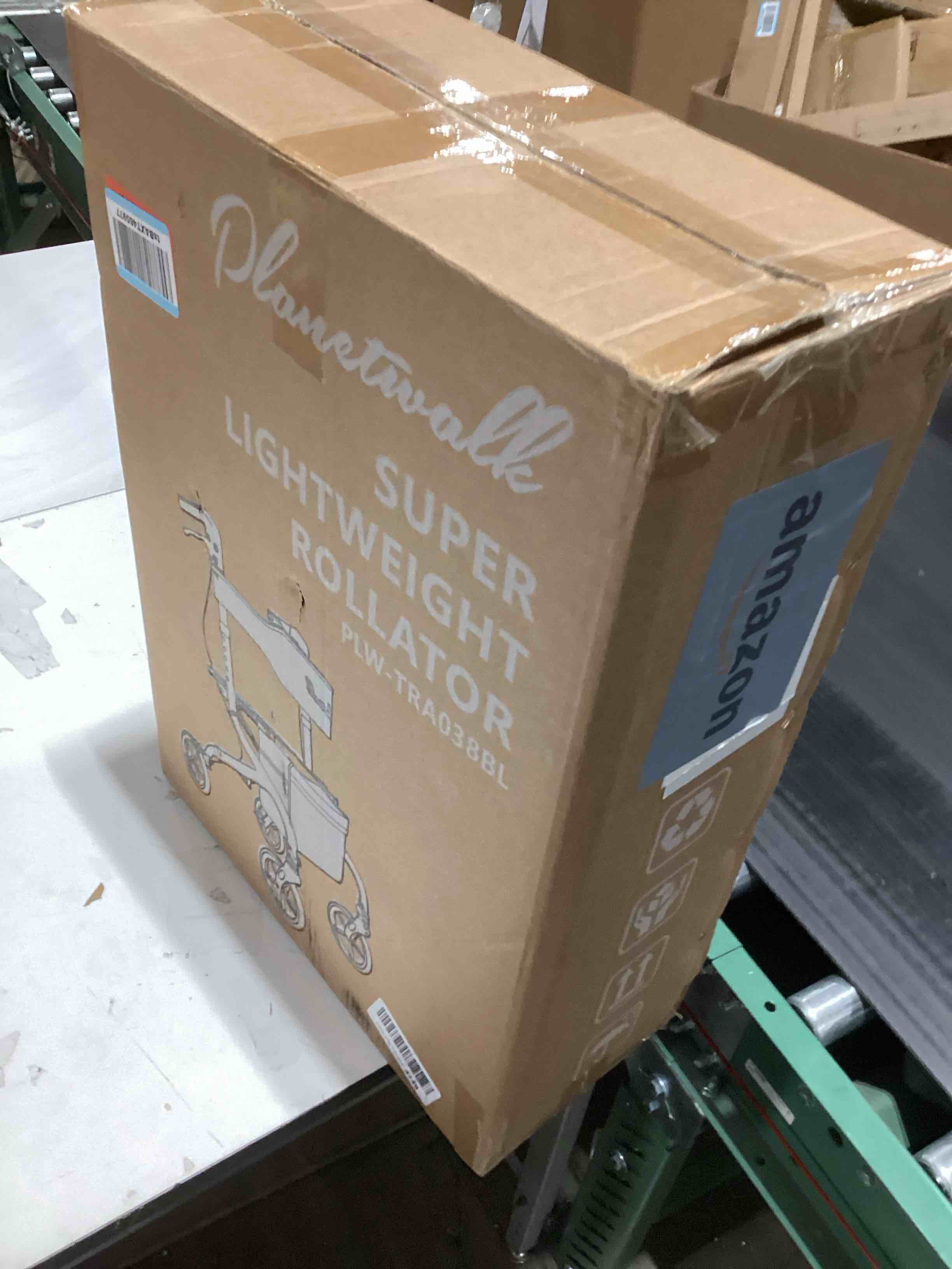 Condition photo showing As Is for Super Lightweight Rollator Walker for Seniors, Foldable Rolling Walker with Seat and 8" Rubber Wheels for All Terrain, Unique Design Aluminium Frame Sturdy Walkers for Traveling - Black