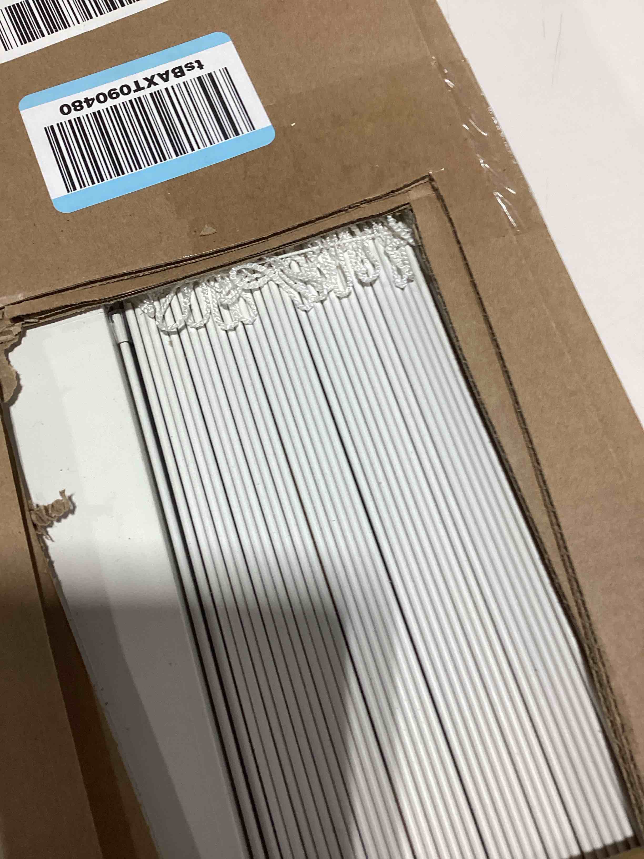 Condition photo showing As Is for LEVOLOR Basics Cordless Light Filtering Faux Wood Blinds, Easy to Install 2” Blinds for Windows, Timeless Look, Fits up to 23” Width and 64” Length, Home Solution for Any Space or Room 23"W x 64"H