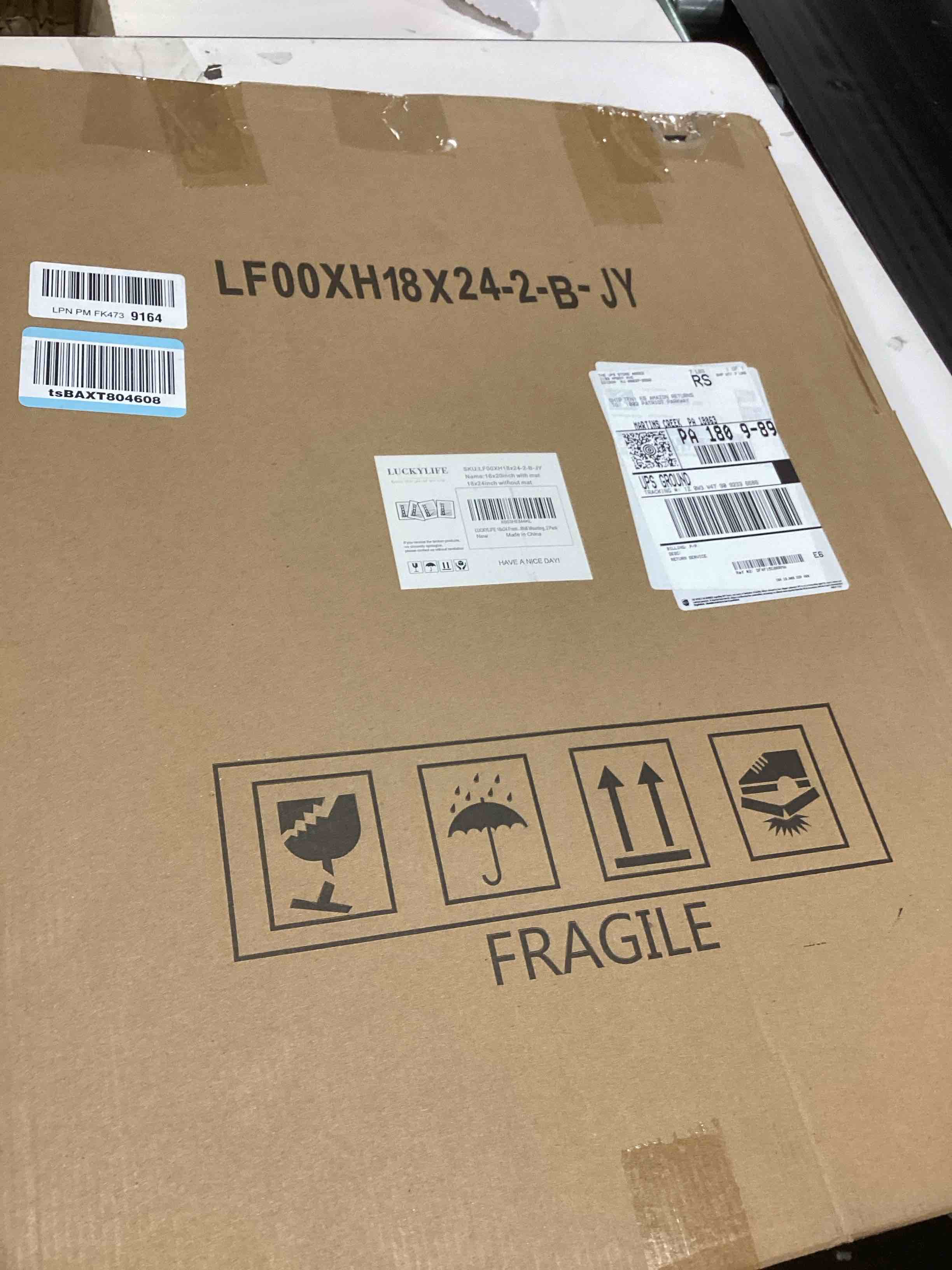 Condition photo showing As Is for 18x24 Frame in Black, Gallery Frame for Wall Mounting, 2 Pack Black 18x24