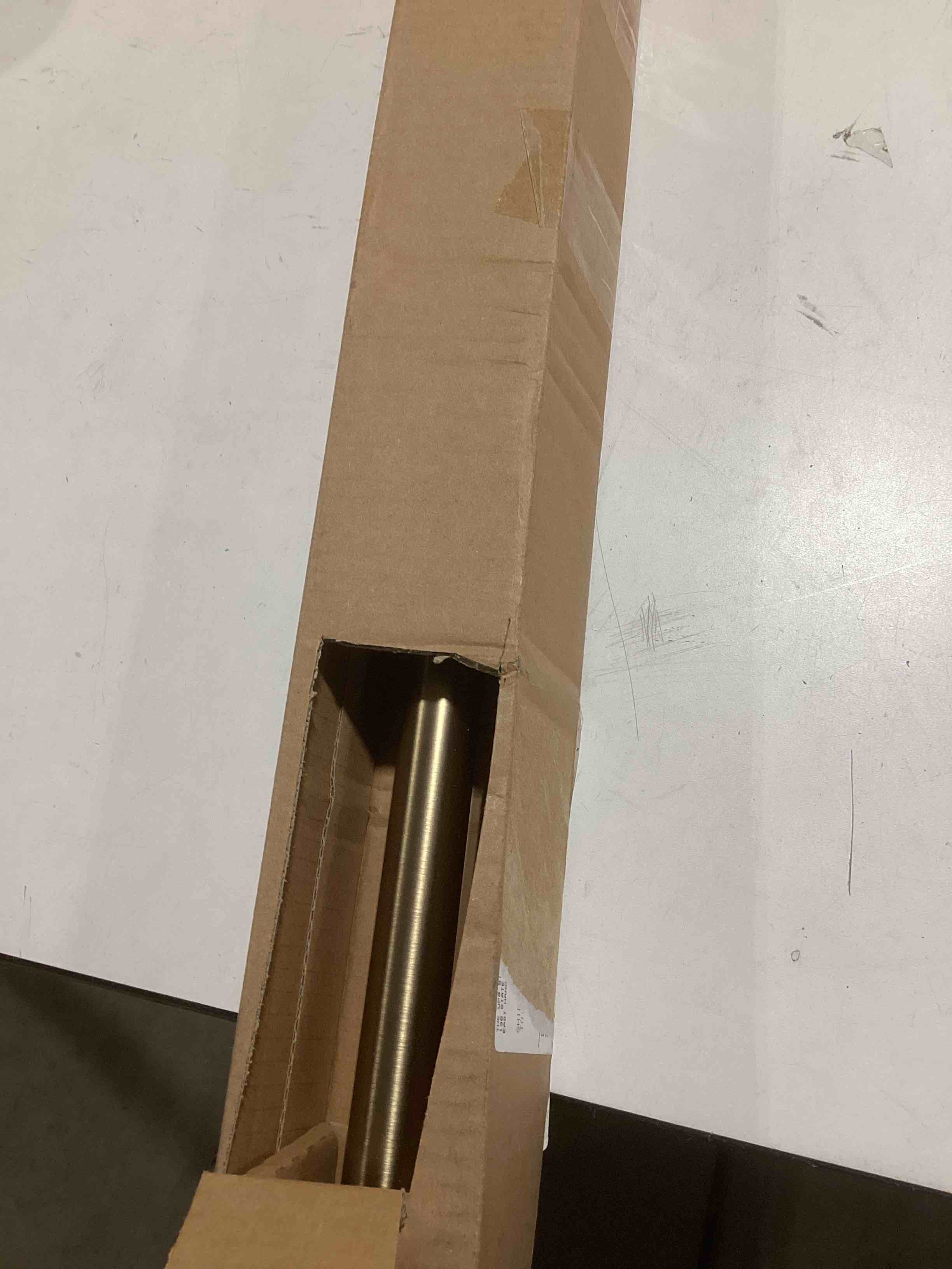 Condition photo showing As Is for Ivilon Tension Curtain Rod - Spring Tension Rod for Windows or Shower, 36 to 54 Inch. Warm Gold