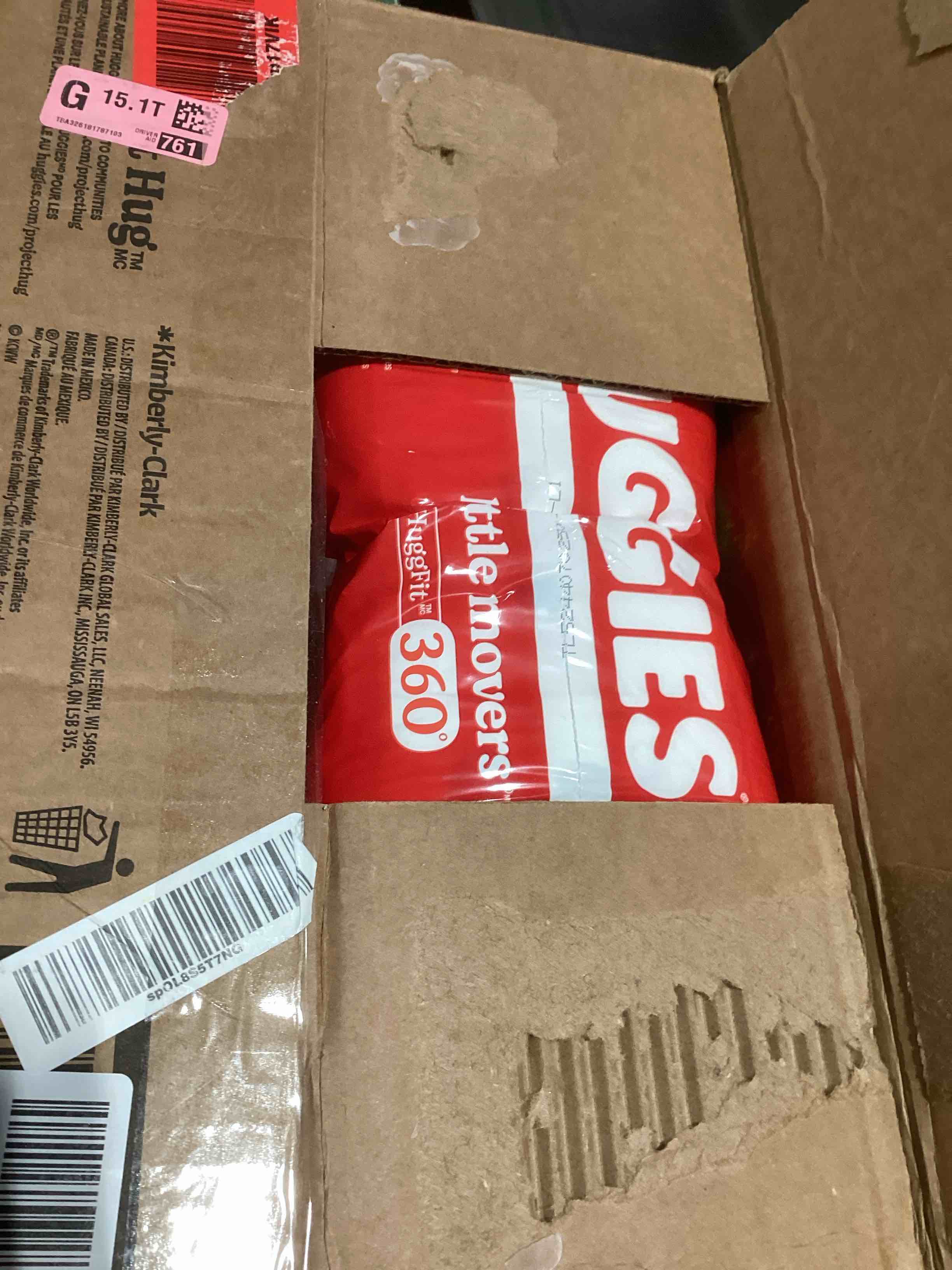 Condition photo showing As Is for Huggies Size 6 Baby Diapers, Little Movers HuggFit 360° Baby Diapers with 360° Waistband, Size 6 (35