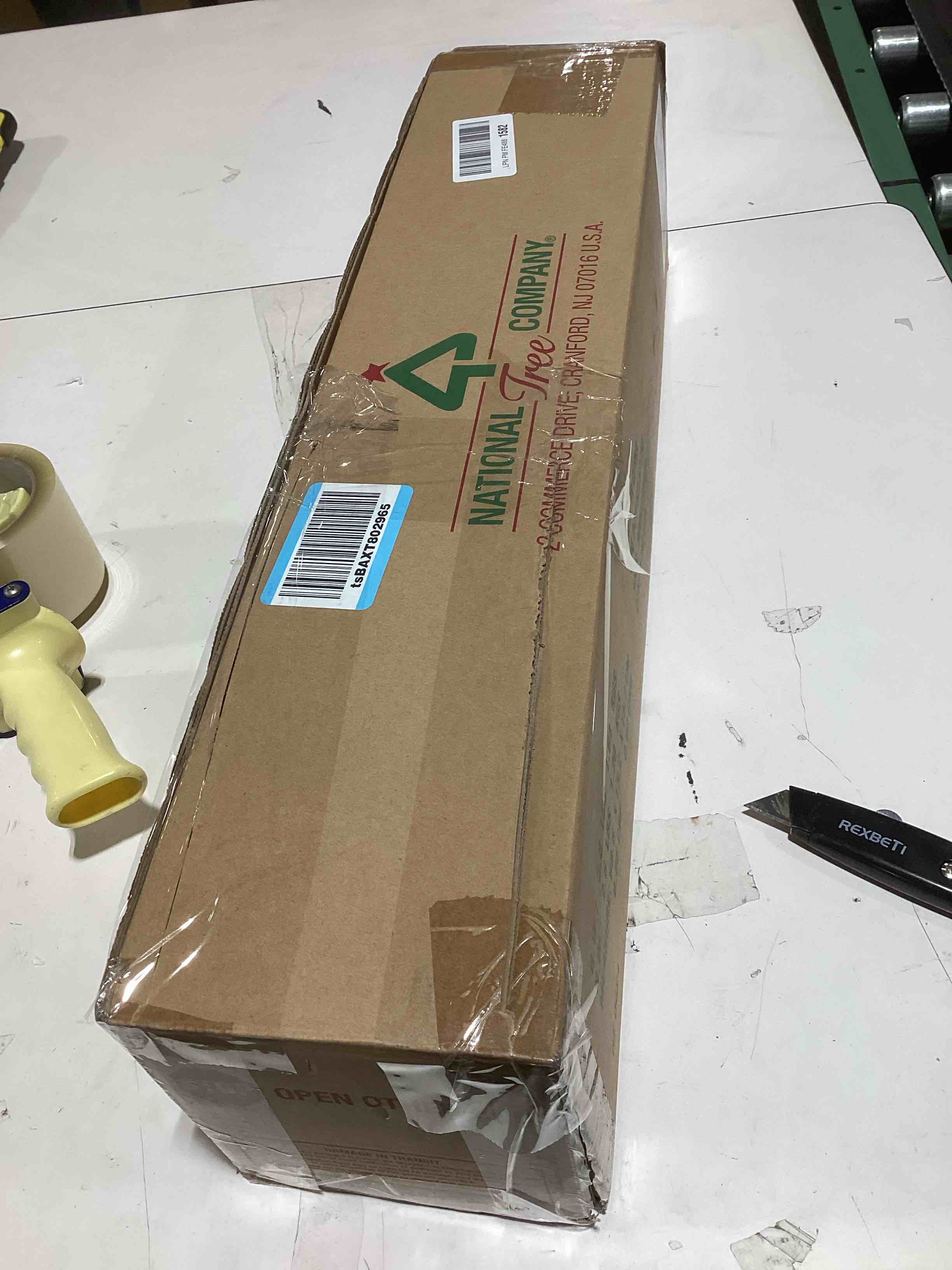 Condition photo showing As Is for National Tree Company 6 ft Pre-Lit Glittery Bristle Artificial Christmas Garland, Christmas Decorati