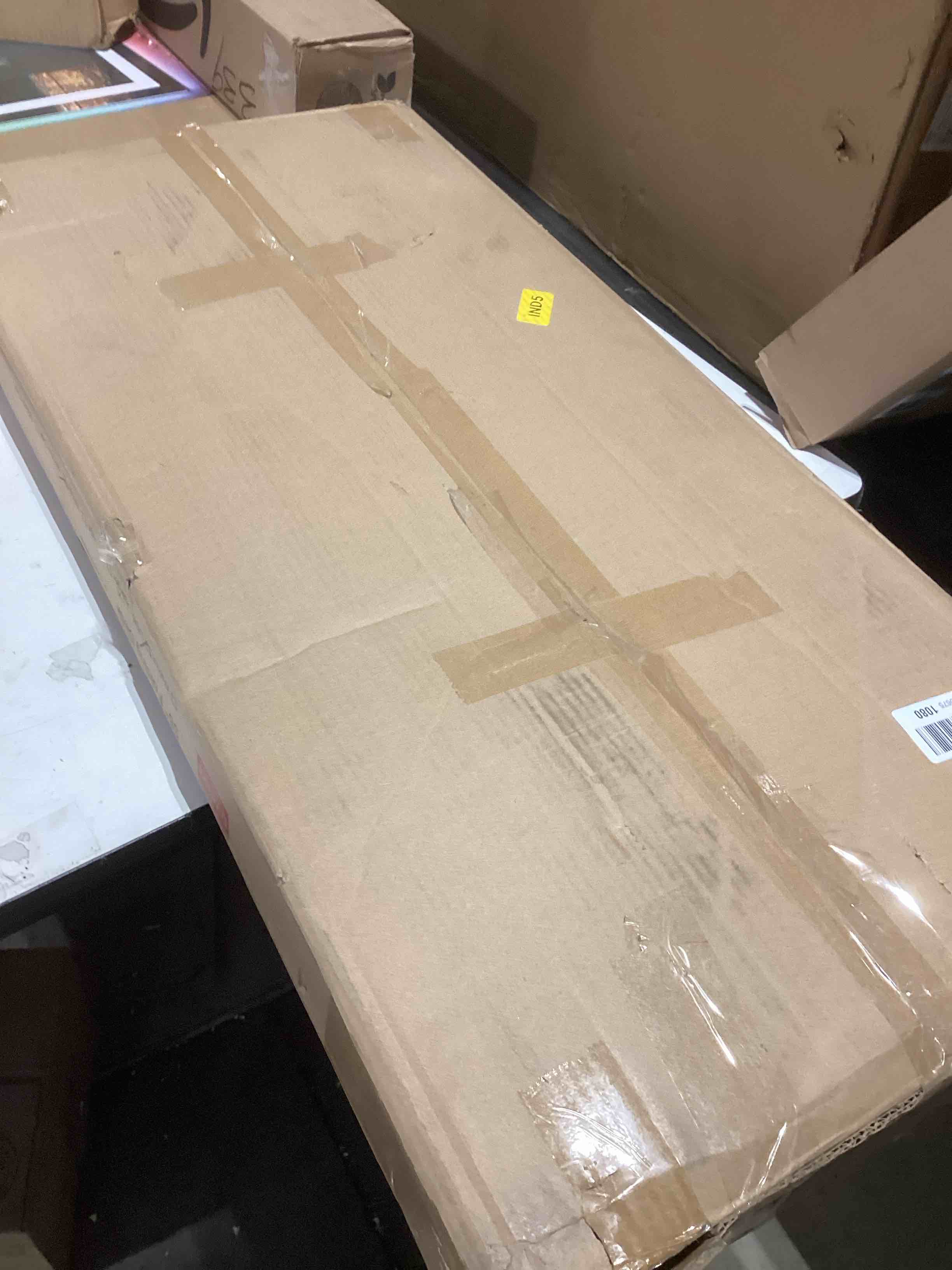 TEMI Small Computer Desk Folding Table - No Assembly, Compact 35.8" Foldable Desk with Power Outlets