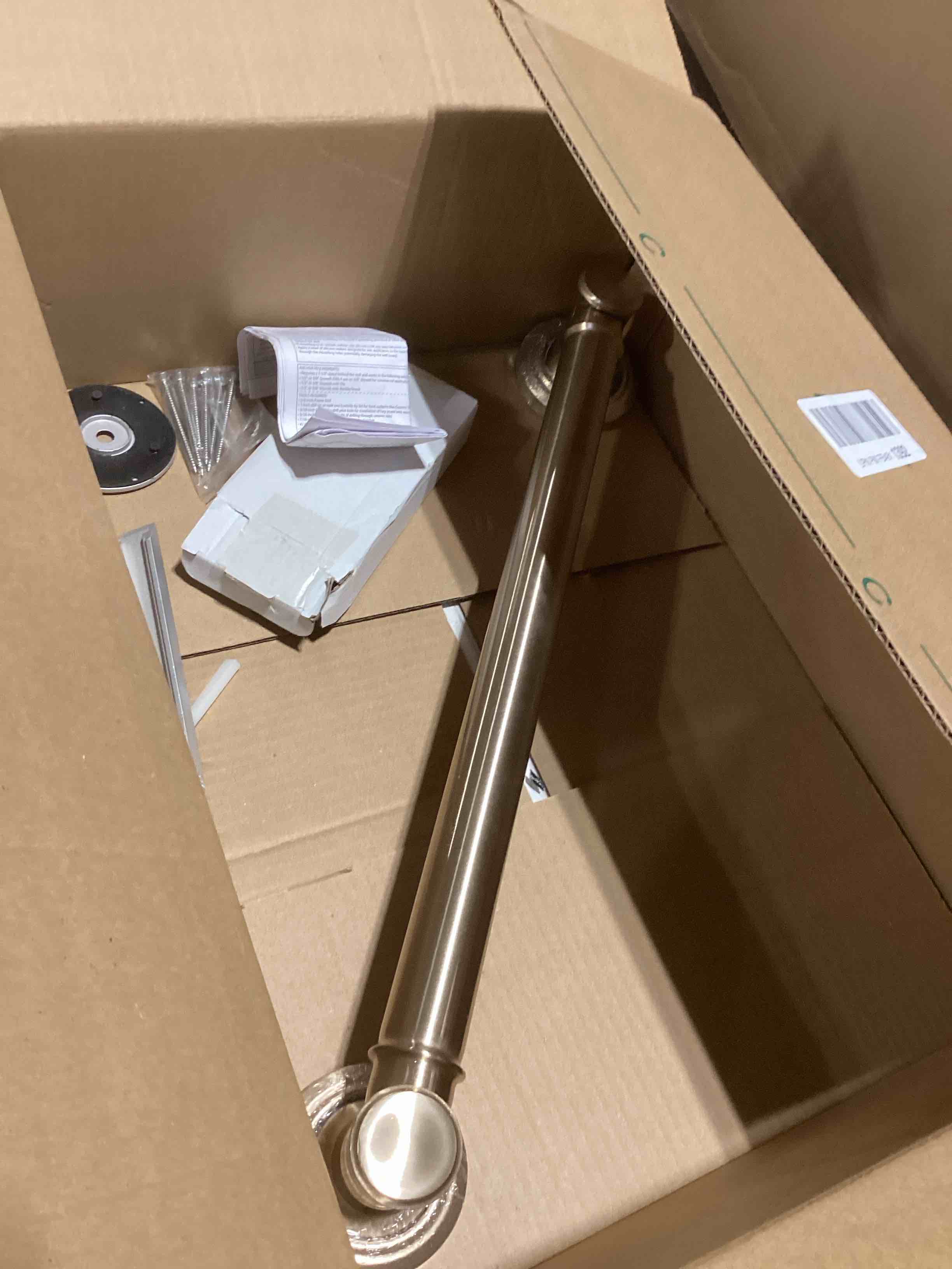 delta traditional (1-pack) 18" shower grab bar seniors ada compliant champagne bronze 450 lb capacit