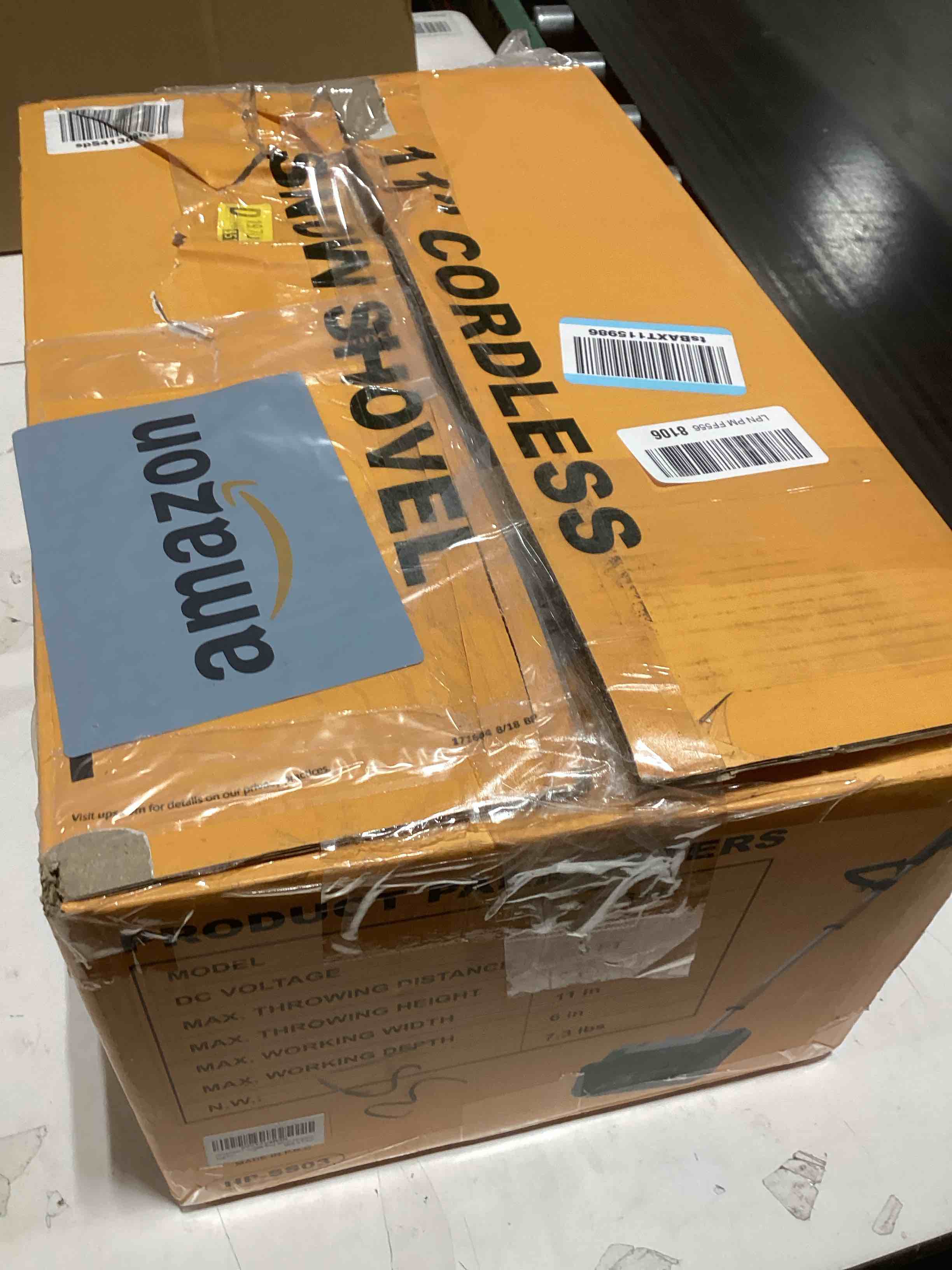 Condition photo showing As Is for Cordless Snow Shovel Compatible with DeWalt 20V Max Battery, 11" Electric Snow Blower w/ 20FT Max Throw & Adjustable Handle, Snow Thrower for Driveway, Deck, Patio, Steps(Tool Only) Black (Battery and charger not included)