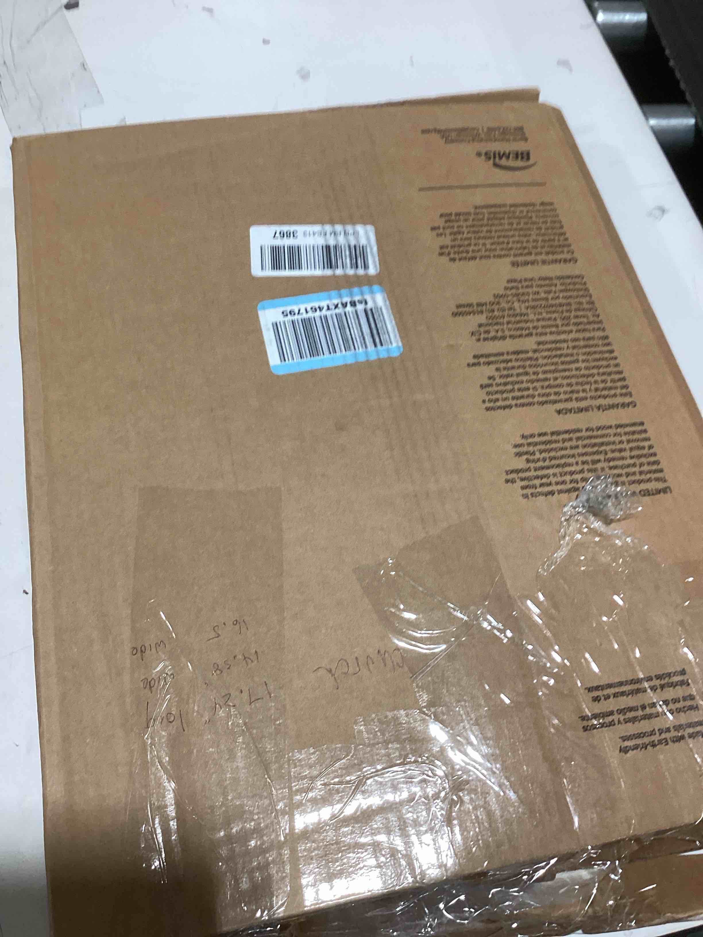 Condition photo showing As Is for CHURCH Toilet Seat, Easy Clean Hinges Release for Deep Cleans, Durable Enameled Wood Seat, Round, Bone Round Bone