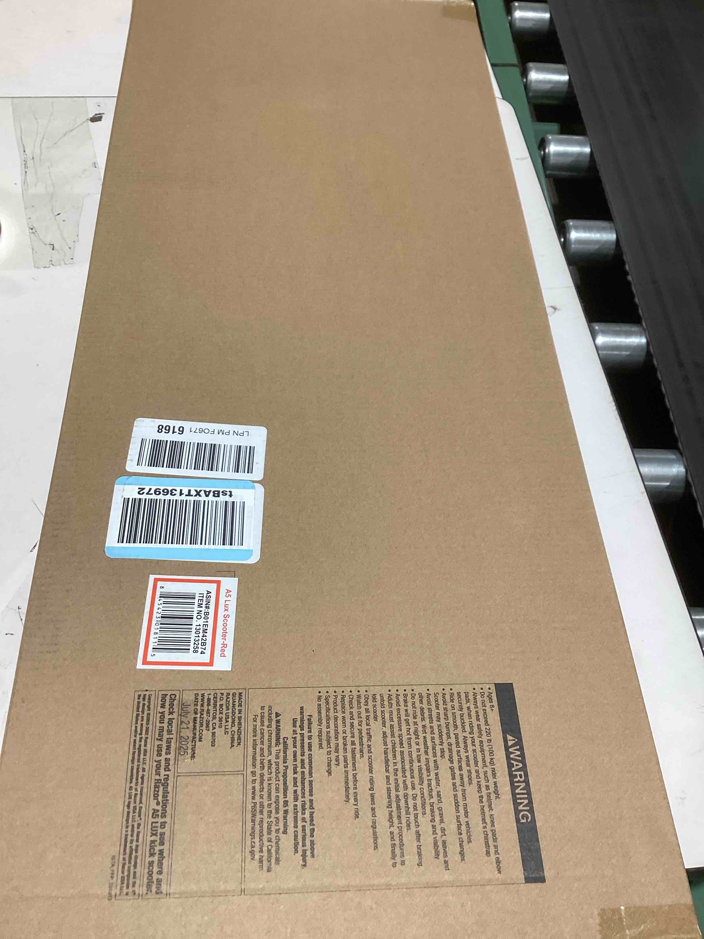 Condition photo showing As Is for Razor A5 Lux Kick Scooter for Kids Ages 8+ - 8" Urethane Wheels, Anodized Finish Featuring Bold Colors and Graphics, for Riders up to 220 lbs Red Scooter