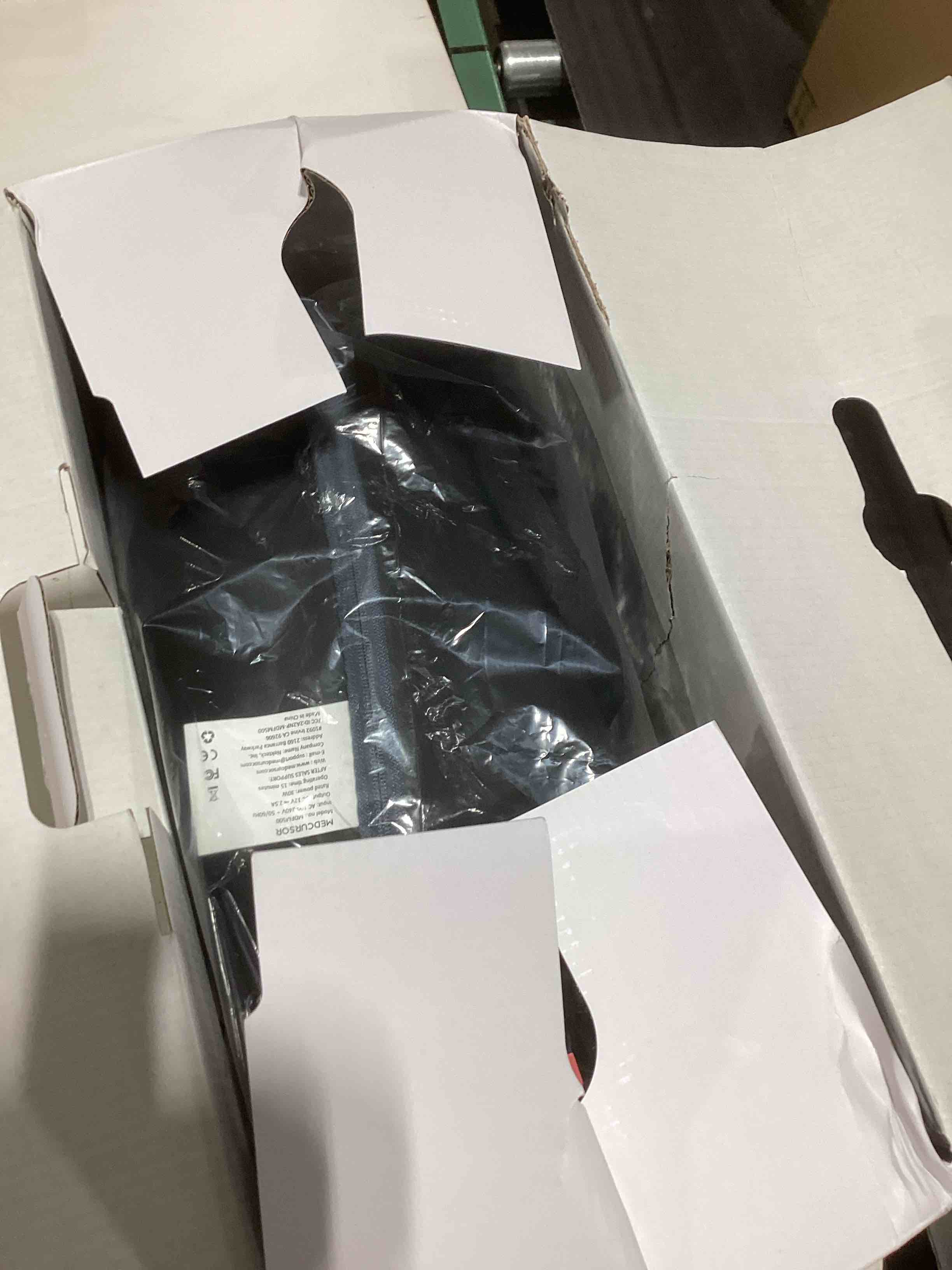 Condition photo showing As Is for Medcursor Foot Massager with Heat, Shiatsu Deep Kneading Machine, Multi Air Compression Intensity, Smart APP Mobile Remote Control and Foot Massage Relax for Home and Office Use, Gifts for Women Mom MDFM500