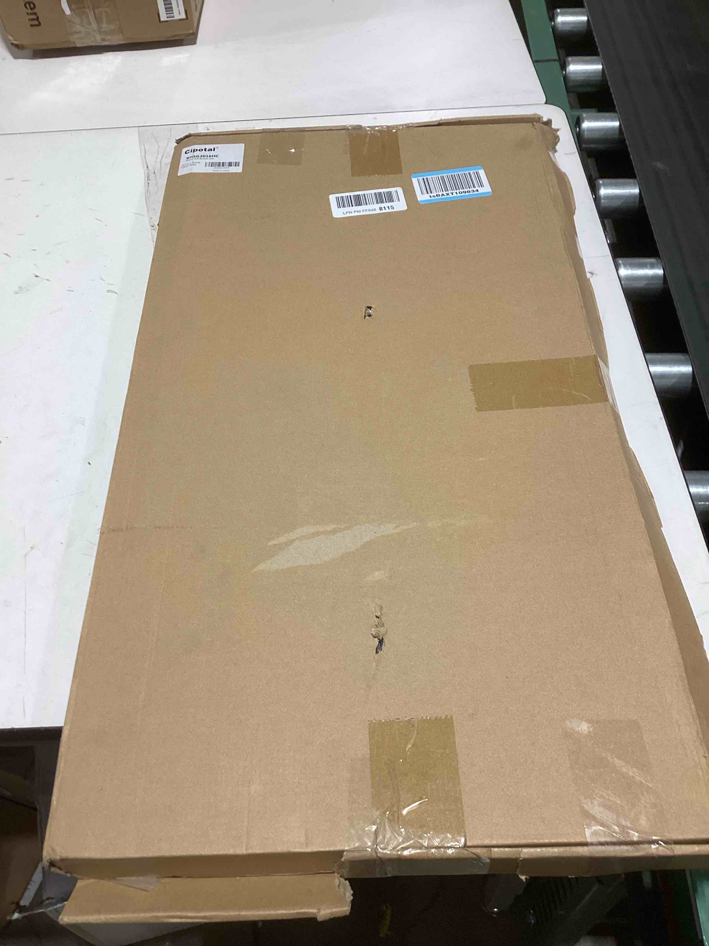 Condition photo showing As Is for 29.5 in. x 15.5 in. Centre Drain Sink Protector with Supersoft Silicone Feet in 304 Grade Stainless Steel