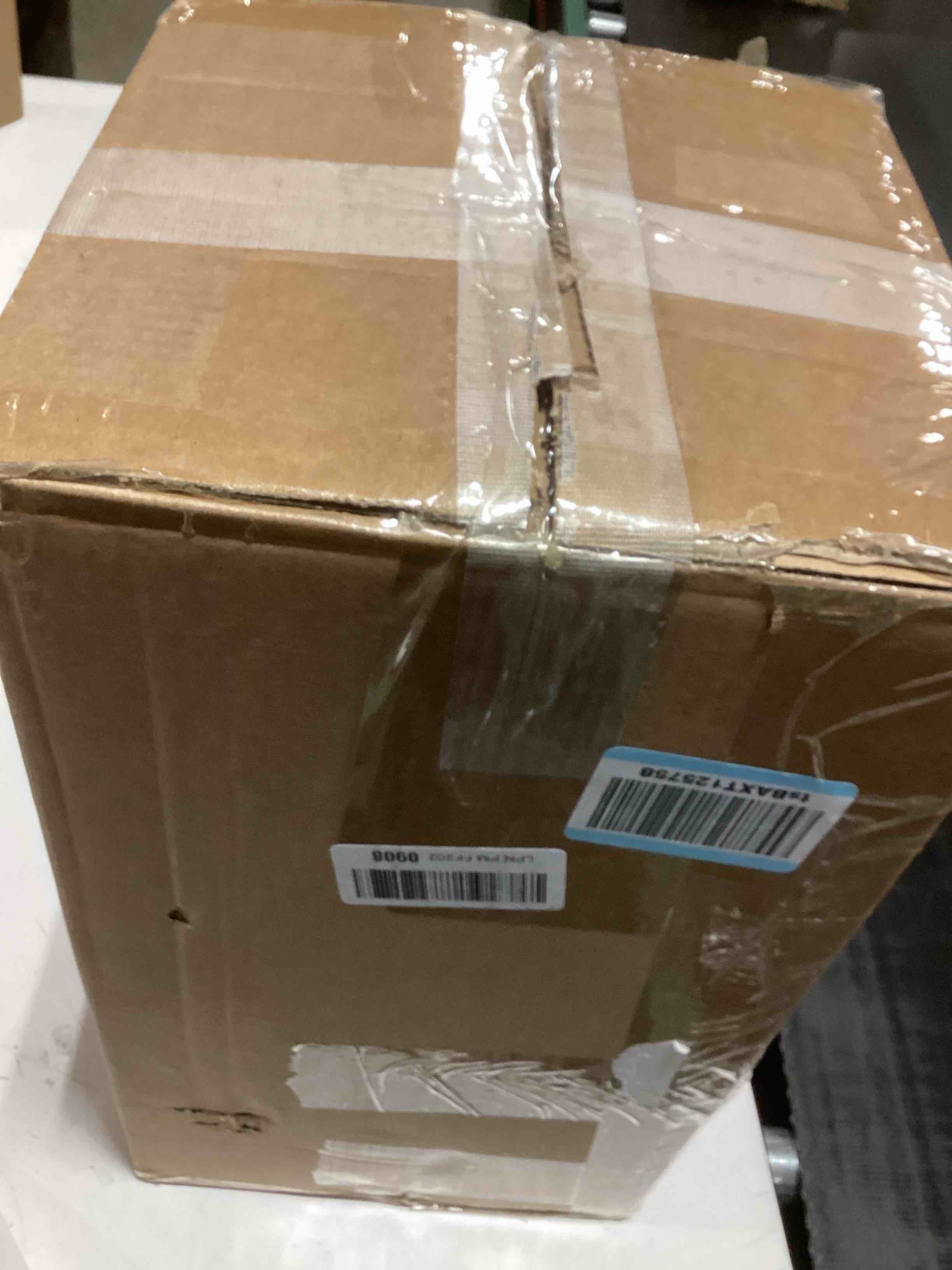 Condition photo showing As Is for FOODLE Large Glass Drink Dispenser with Spigot - Glass Beverage Dispenser with Stand - Perfect for Parties & Weddings - Pitcher for Lemonade, Water, Sangria, Punch & Juice - Leakproof - 1.72 Gallon