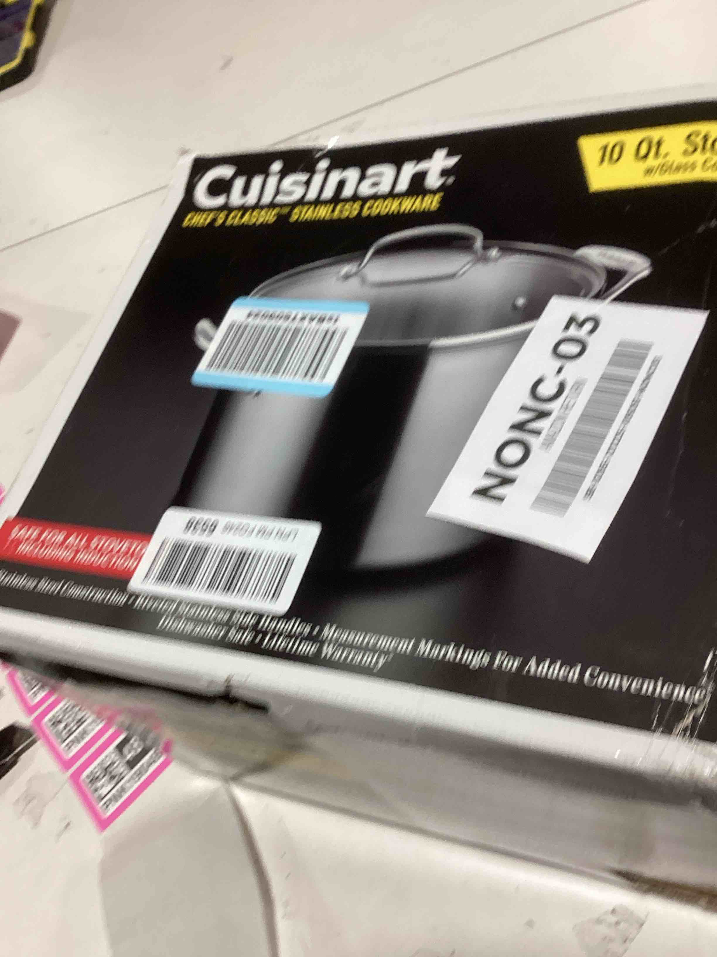 Condition photo showing As Is for Cuisinart 76610-26G Chef's Classic 10-Quart Stockpot with Glass Cover,Brushed Stainless 10-Quart 10 Quarts