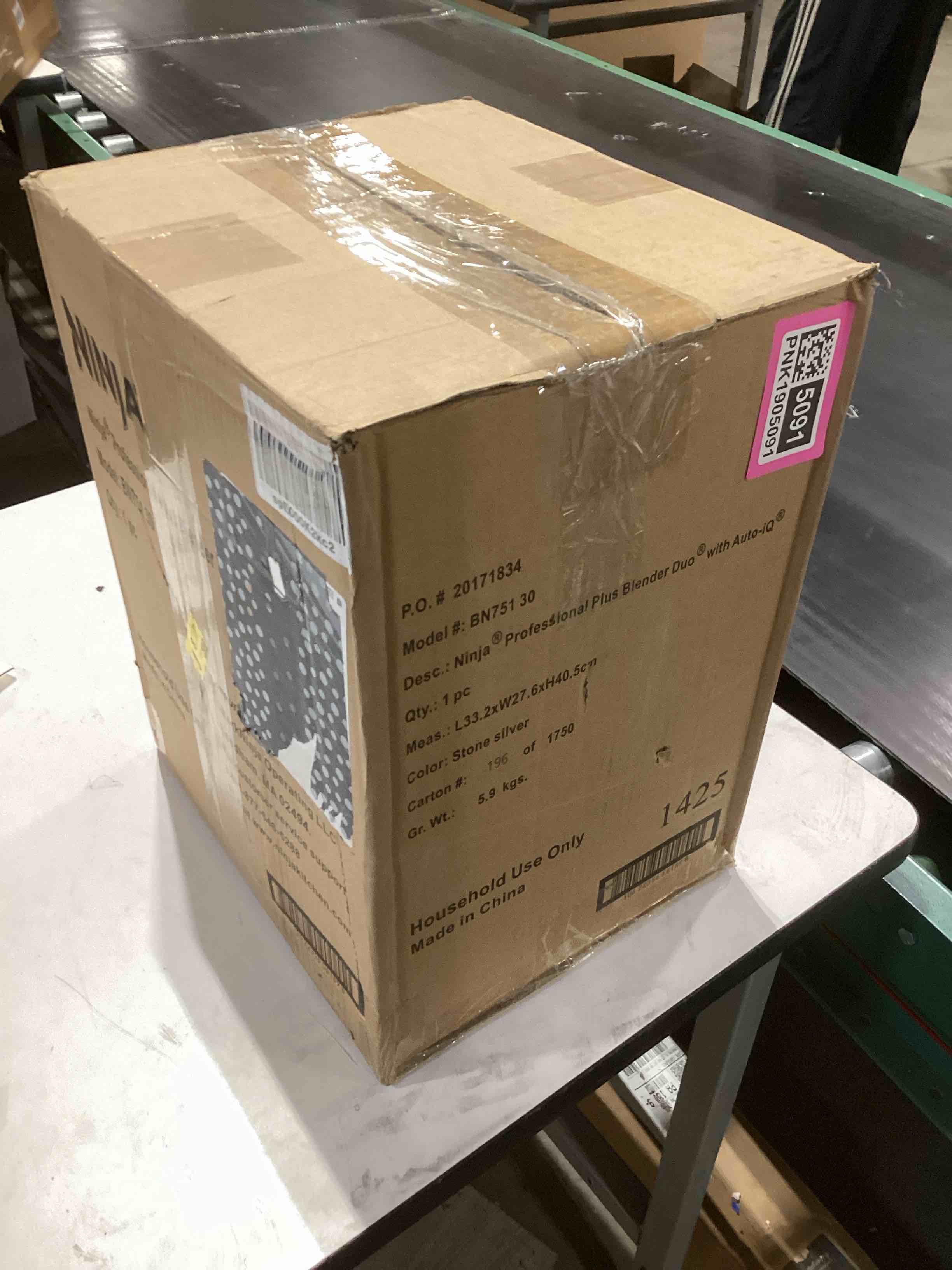 Condition photo showing As Is for Ninja BN751 Professional Plus DUO Blender, 1400 Peak Watts, 3 Auto-IQ Programs for Smoothies, Frozen Drinks & Nutrient Extractions, 72-oz. Total Crushing Pitcher & (2) 24 oz. To-Go Cups, Black 72oz Blender + 24 oz. Cups