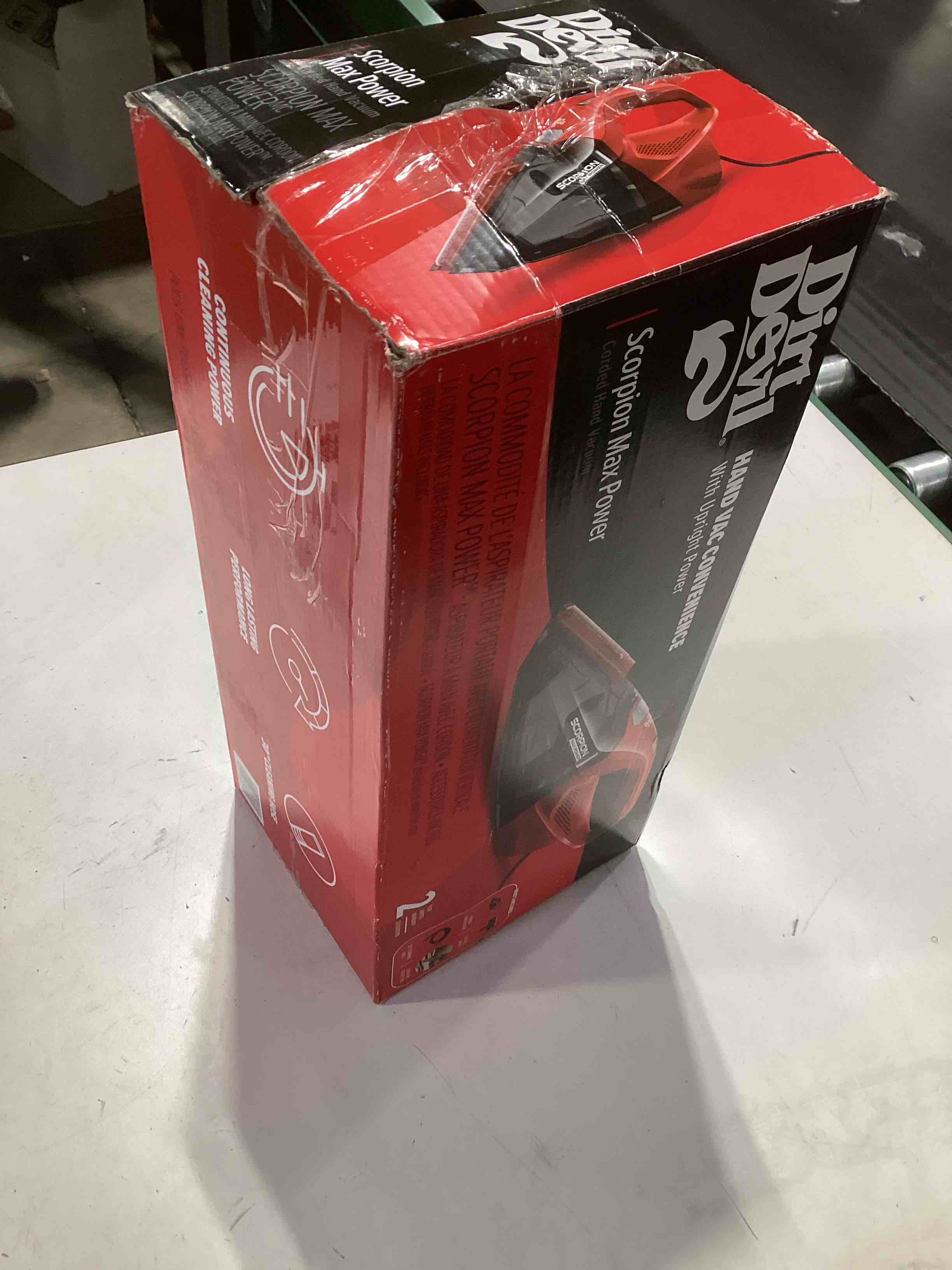 Condition photo showing As Is for Dirt Devil Scorpion Plus QuickFlip Handheld Vacuum Cleaner, Powerful Suction, Lightweight, Includes Quick Flip Crevice Tool, Corded Portable Vacuum Cleaner Hand Vacuum