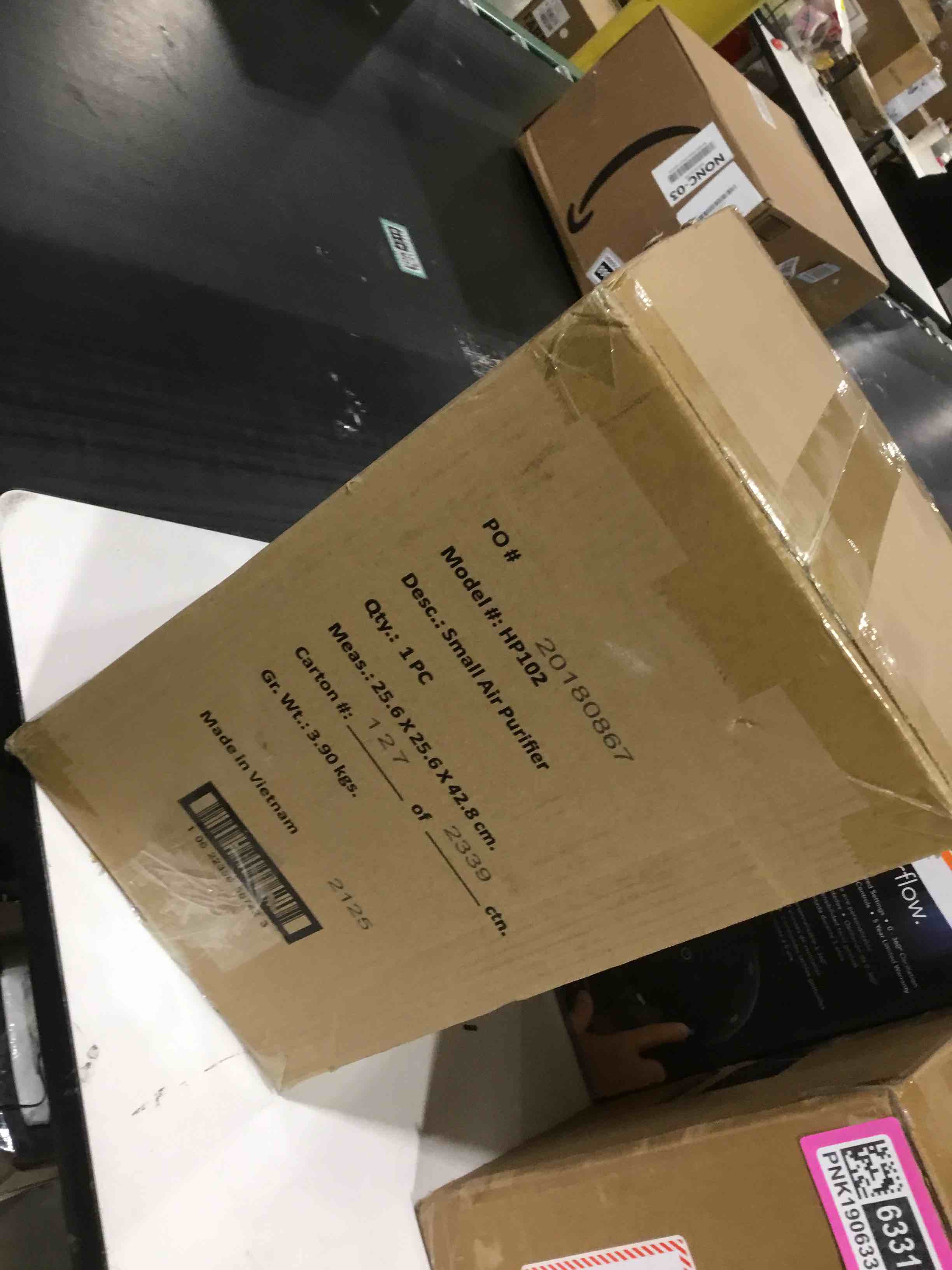 Condition photo showing As Is for Shark Air Purifiers for Bedroom, Office, Dorm, Small Room, HEPA Air Filter, Odor Eliminator, Covers Up To 500 SQ FT, Air Filtration Removes Smoke, Dust, Allergens, Pet Dander, and Pollutants, HP102 500 sq. ft.