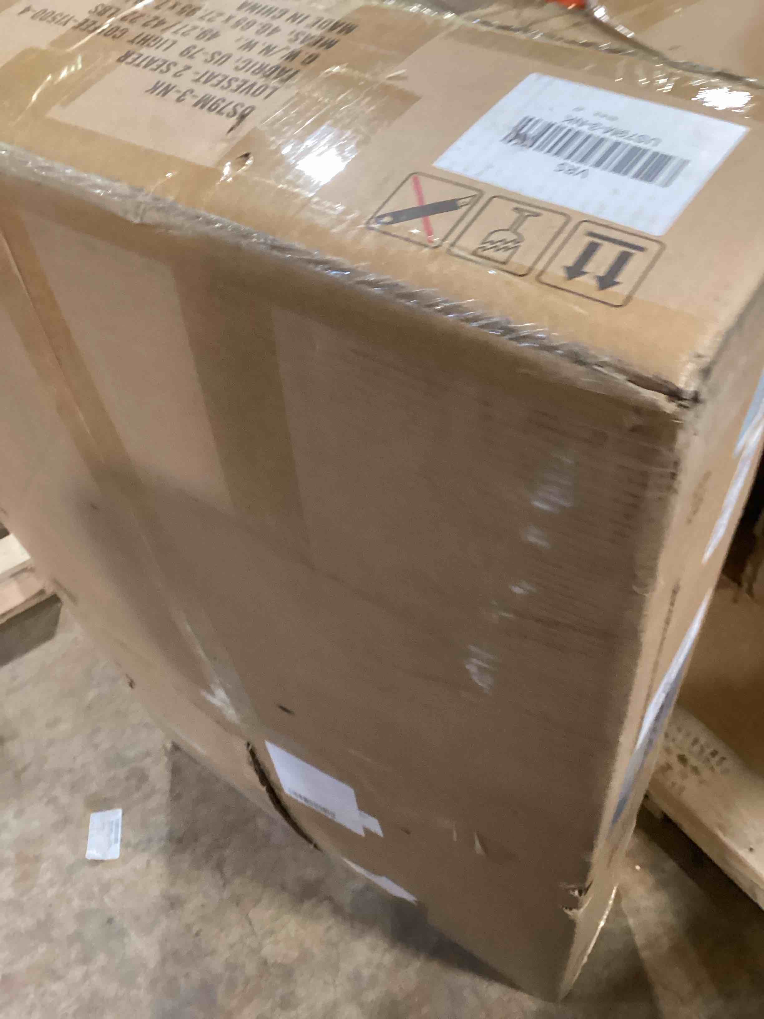 Condition photo showing As Is for Shintenchi U Shaped Sectional Couches for Living Room, 4 Seat Modern Sectional Sofa with Removable Armrest & Soft Backrest for Apartment and Small Space, Milky Coffee