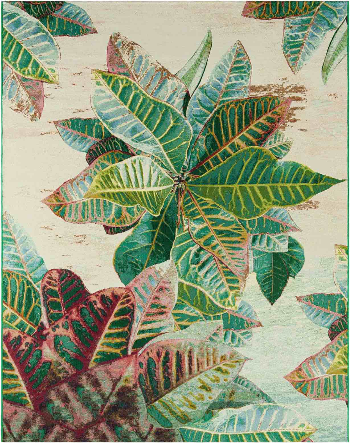 5' 3 x 8' Washable Botanical Indoor / Outdoor Rug