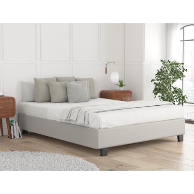 upholstered queen size bed footboard & rail 