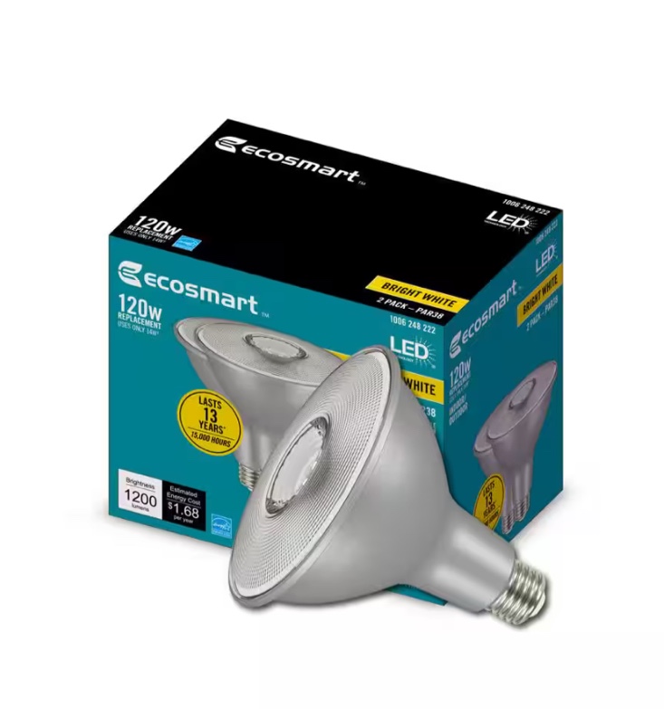 120-Watt Equivalent PAR38 Dimmable Energy Star Flood LED Spot Light Bulb Bright White (2-Pack)