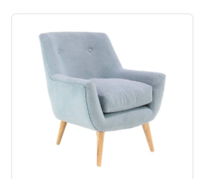 Deco 79 38370 Armchair, Light Blue/Brown