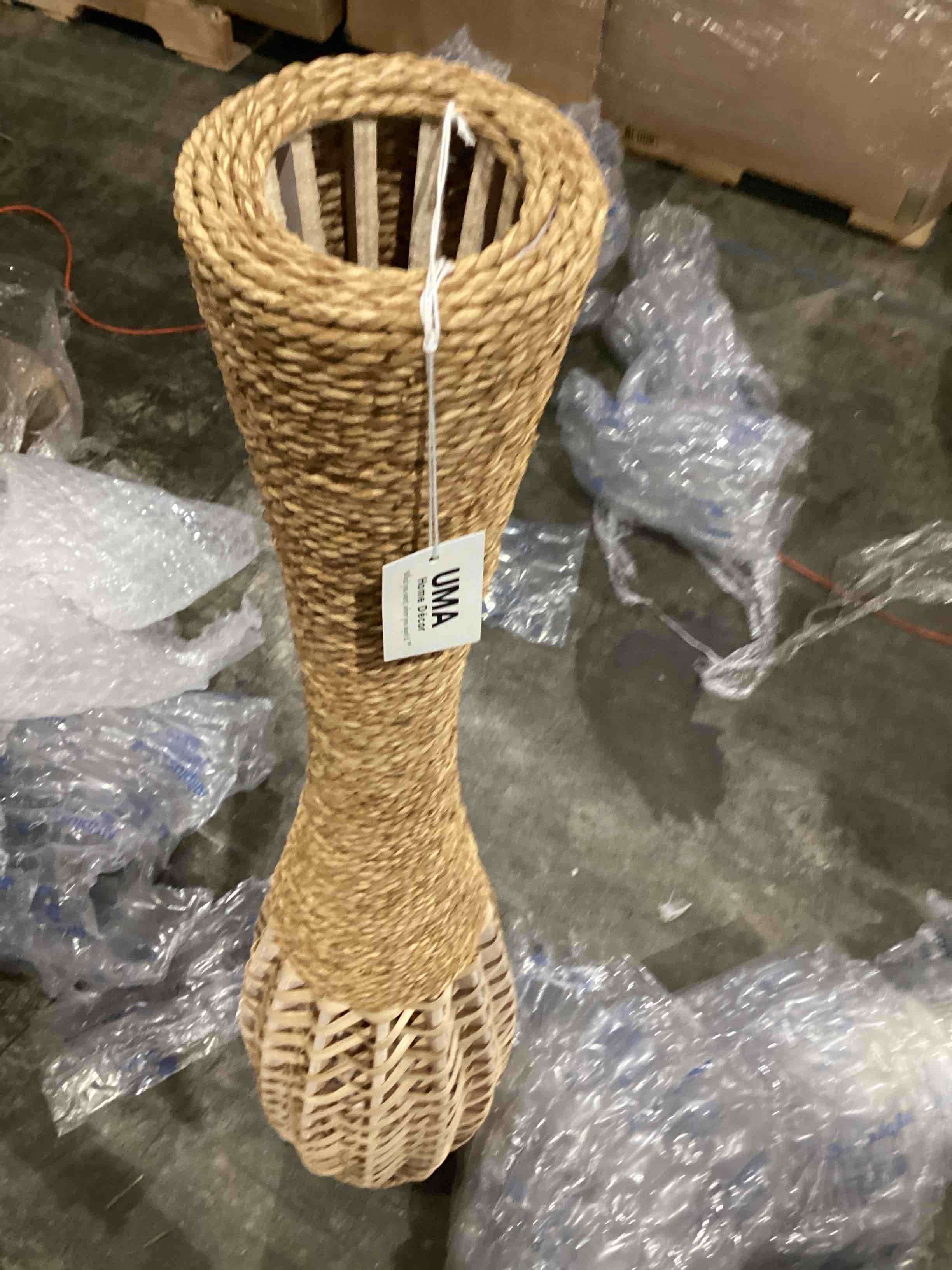 seagrass bamboo flower vase 9inw 47 inh
