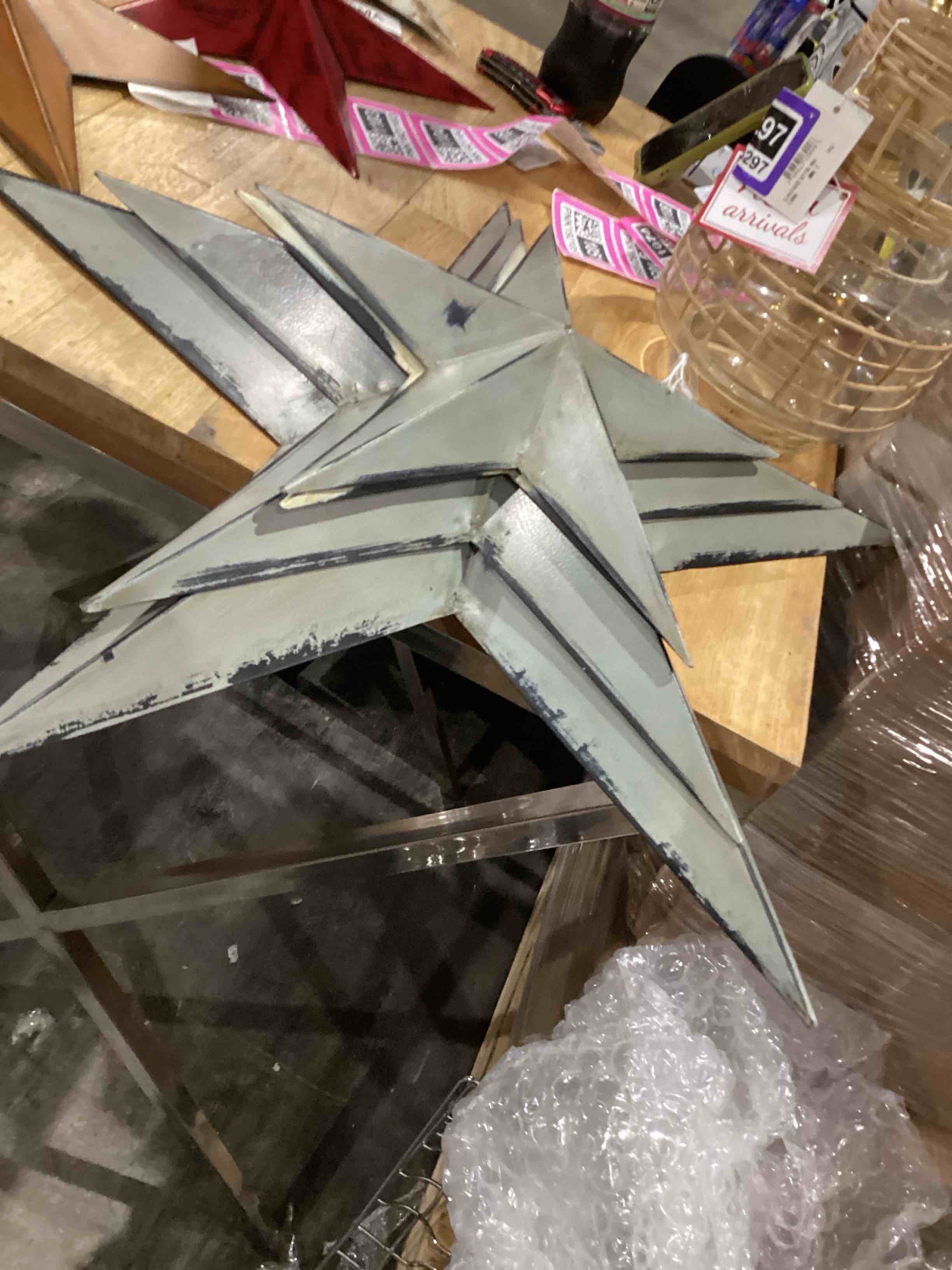 set of four metal decor stars