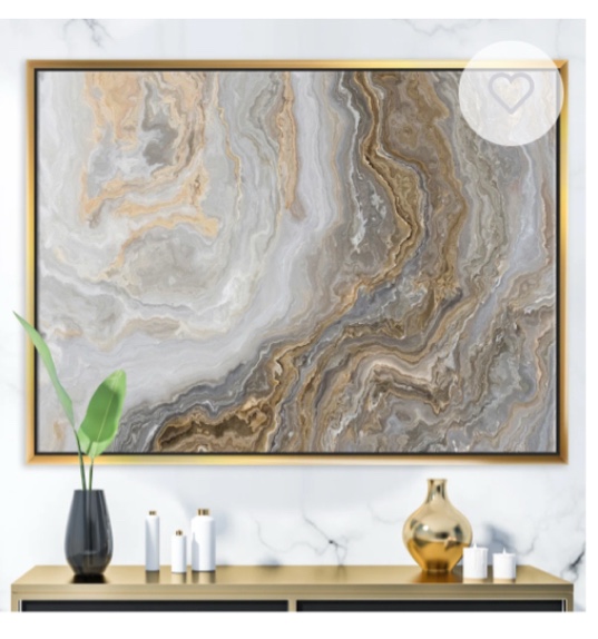 White Marble With Curley Gray And Gold Veins "